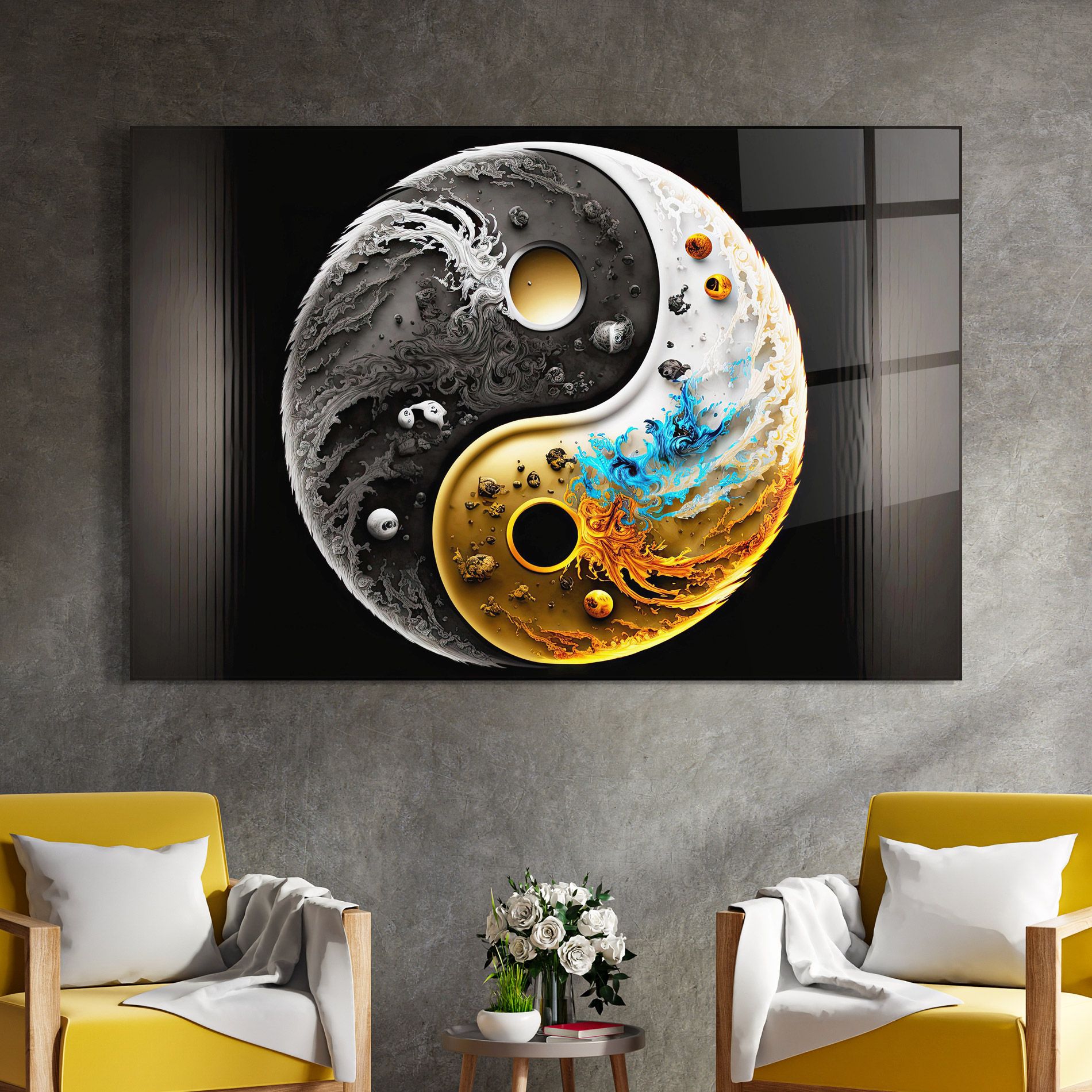 Black Yellow Yinyang mockup 4