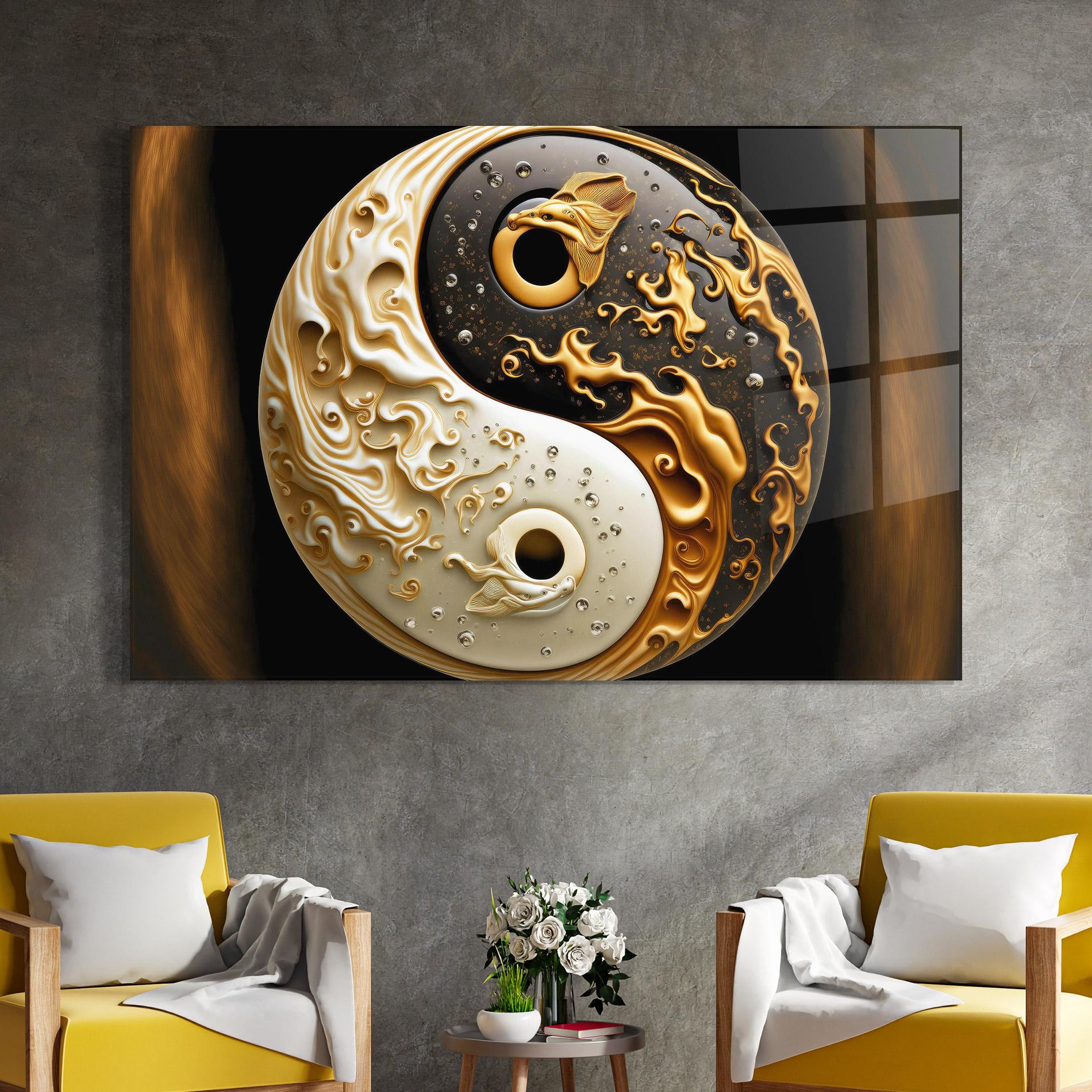 Tablou Sticla Caramel Yinyang mockup 4