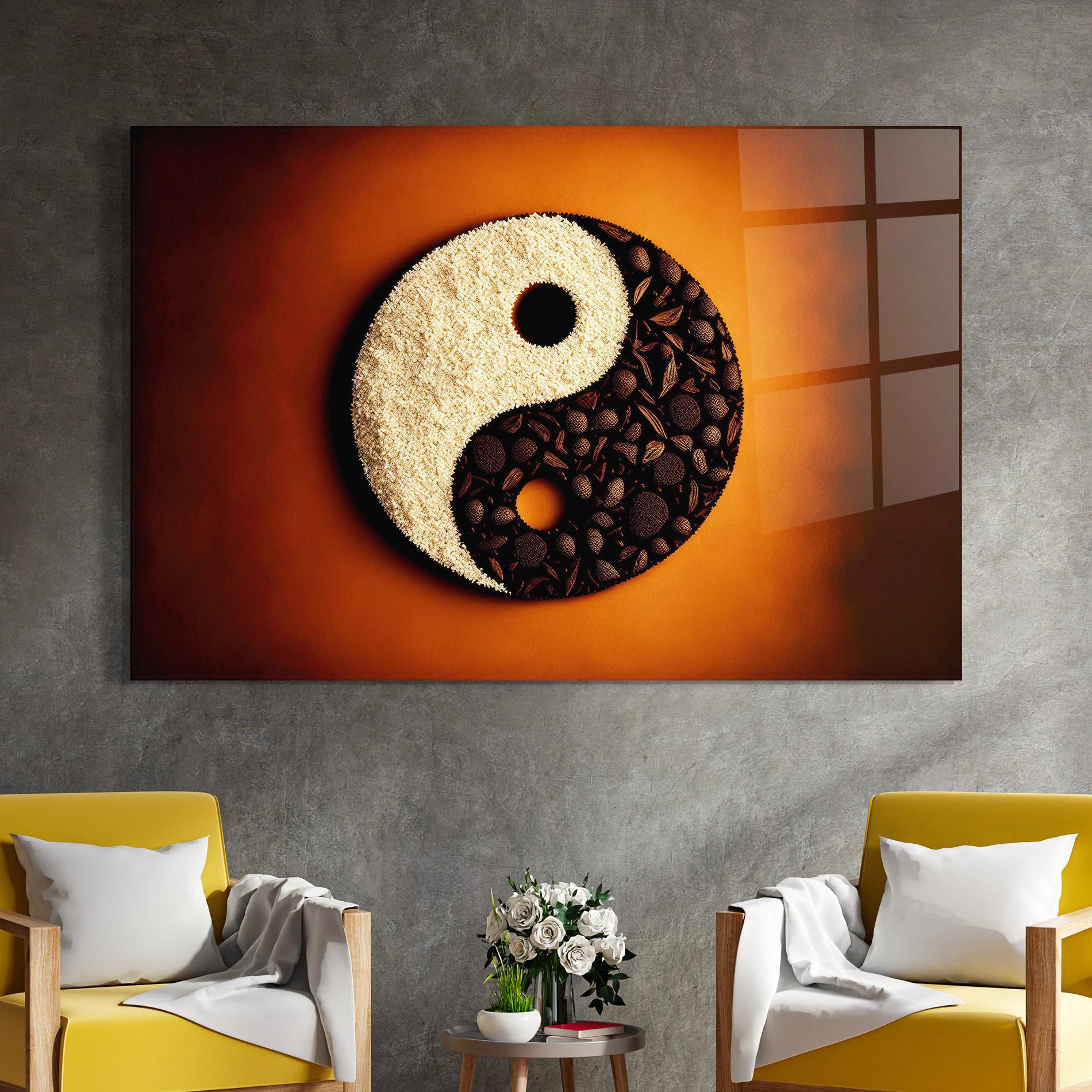 Tablou Sticla Coffee Yinyang mockup 4