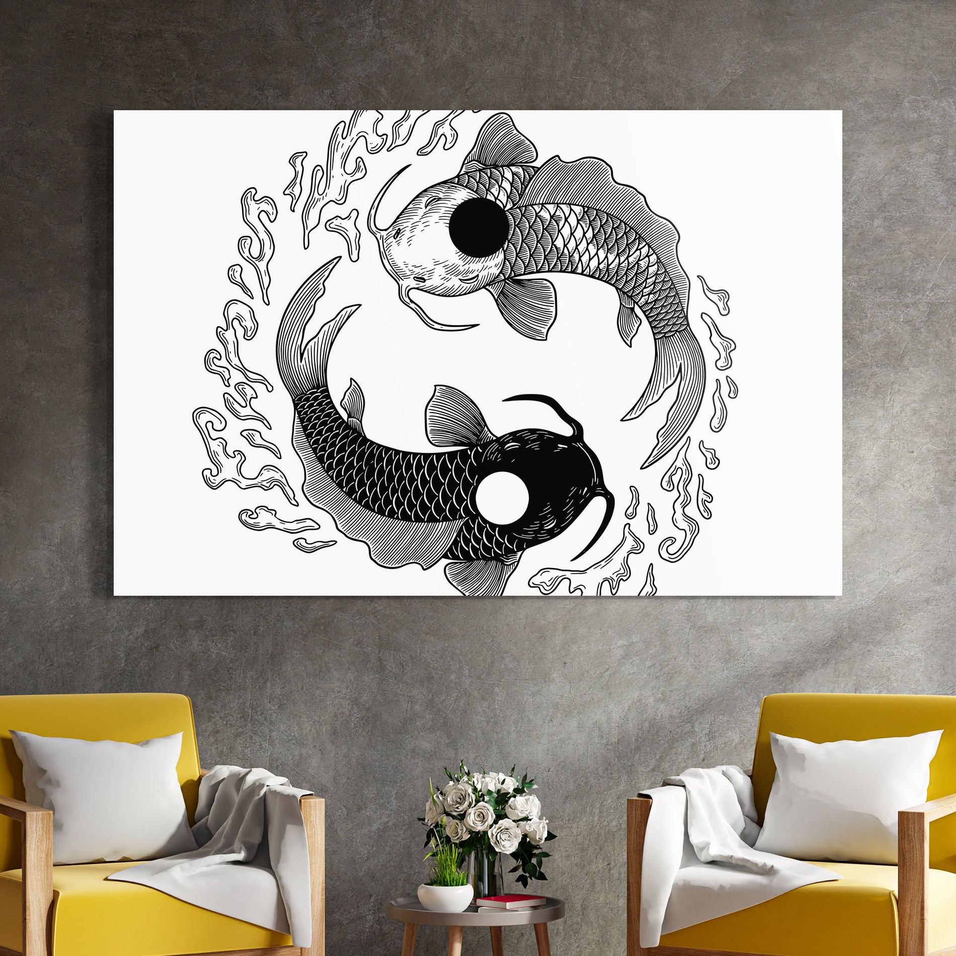 Koi Art Yinyang mockup 4