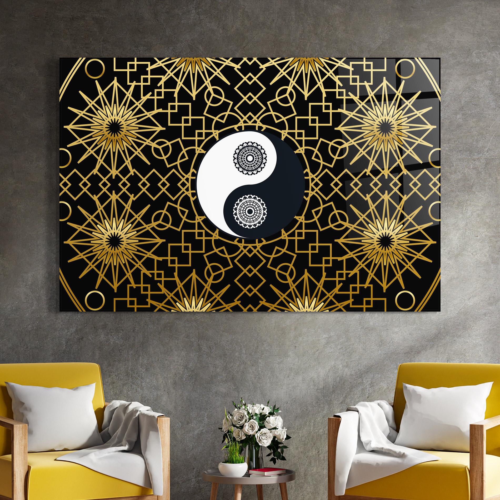 Tablou Sticla Meditation Yin Yang mockup 4