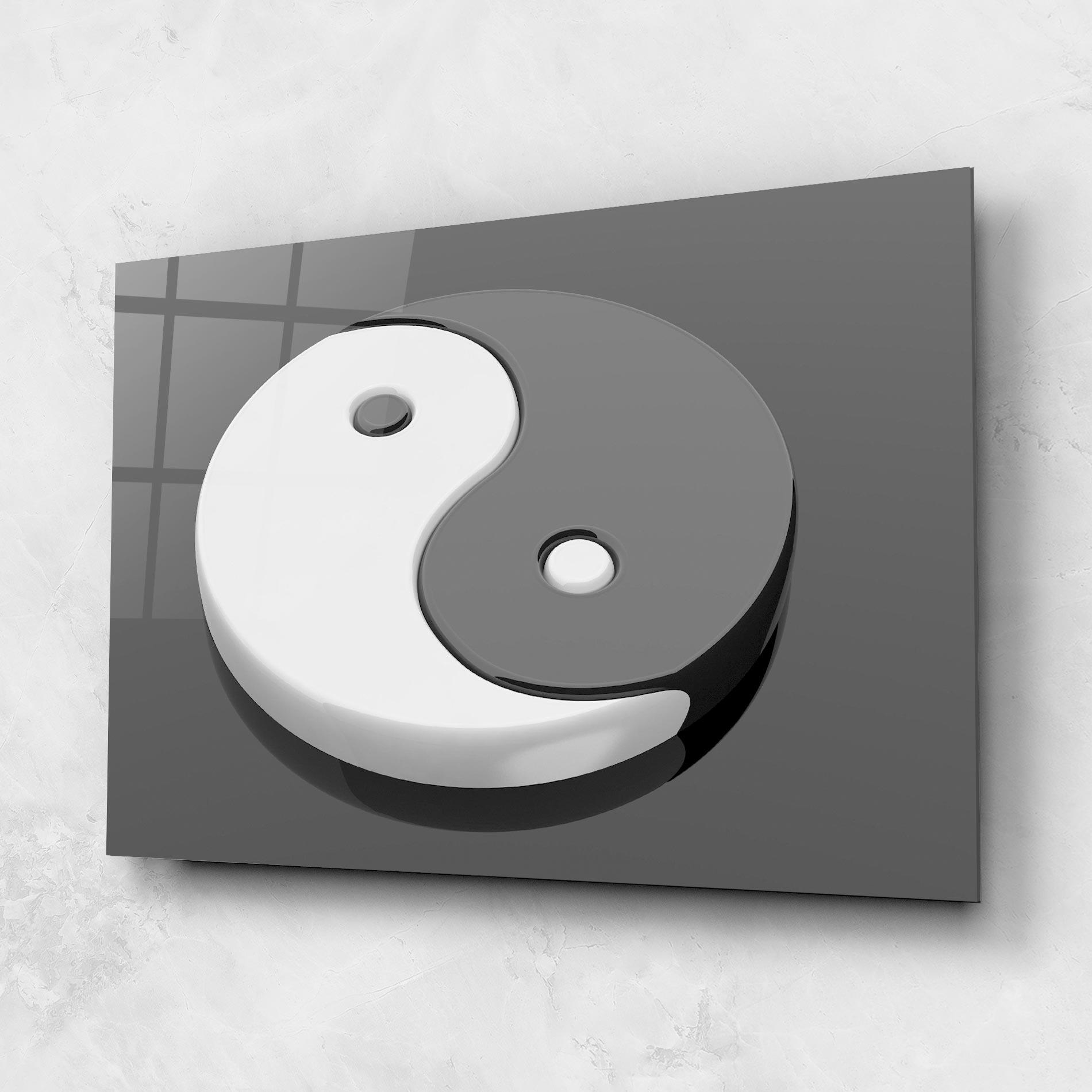 Tablou Sticla 3d Yinyang mockup 1