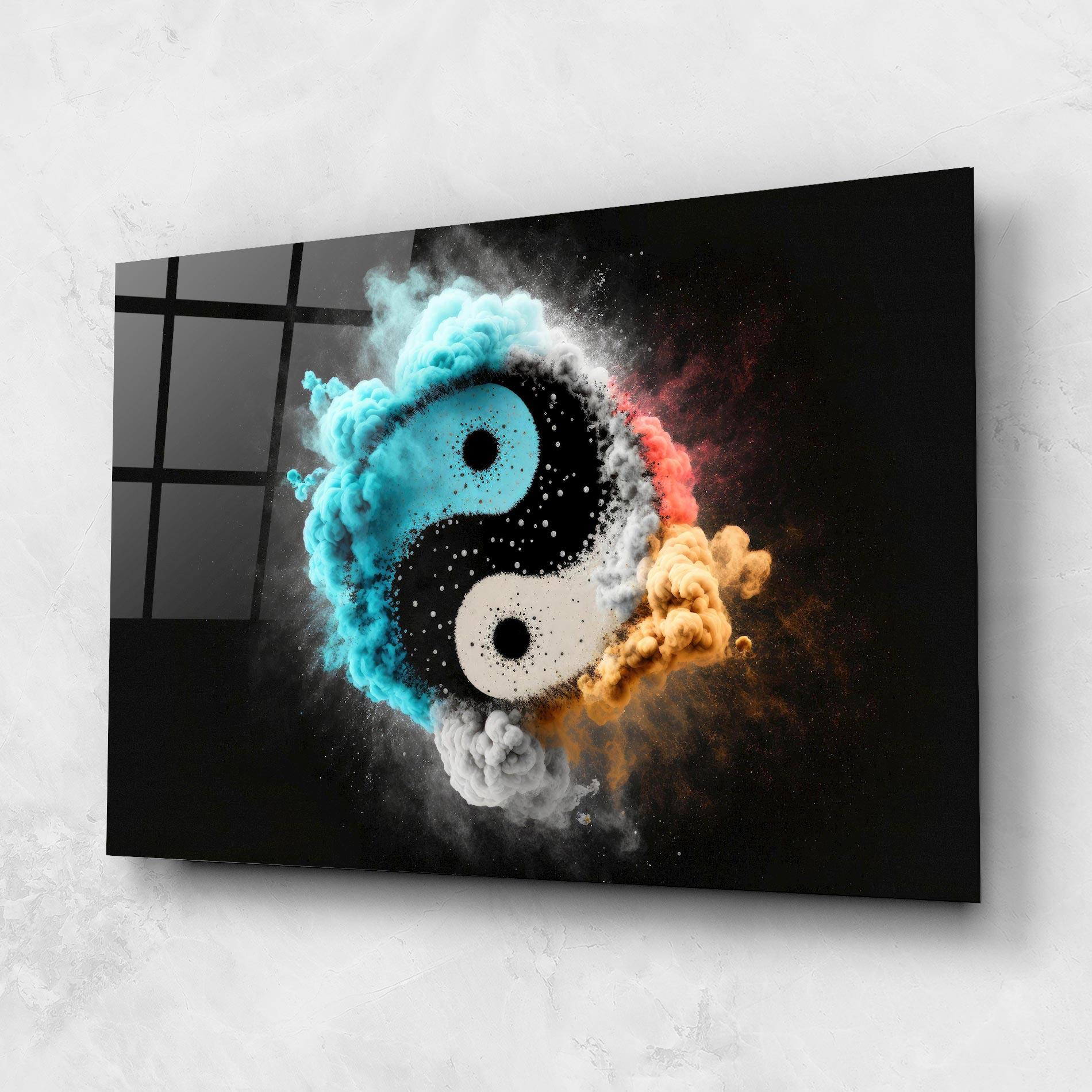 Tablou Sticla Blue Smoke Yinuang mockup 1