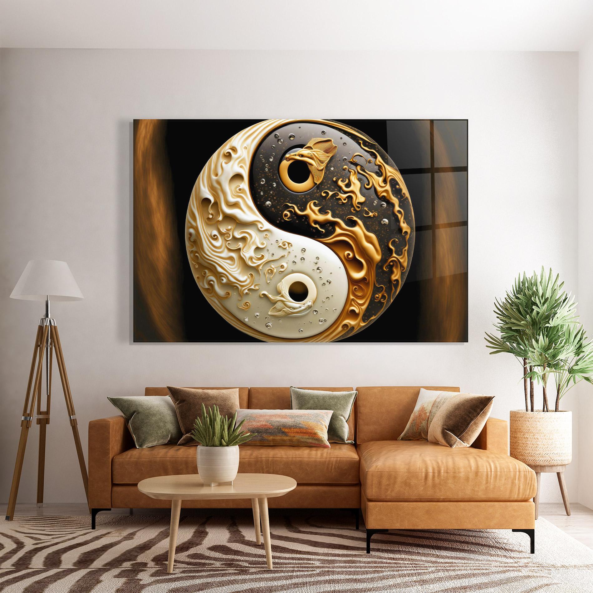 Tablou Sticla Caramel Yinyang mockup 7