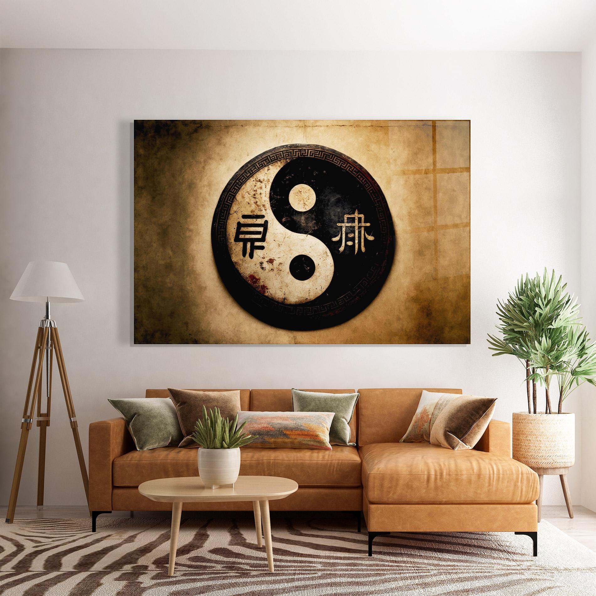 Tablou Sticla Chinese Yinyang mockup 7