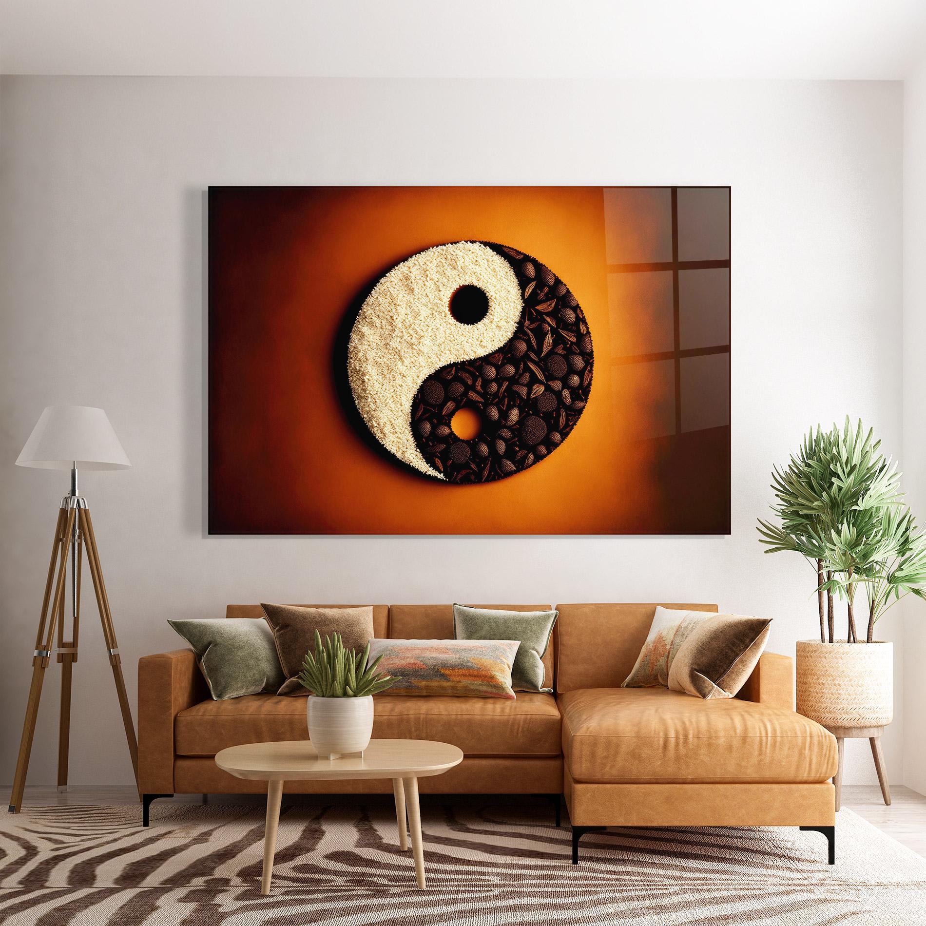 Tablou Sticla Coffee Yinyang mockup 7