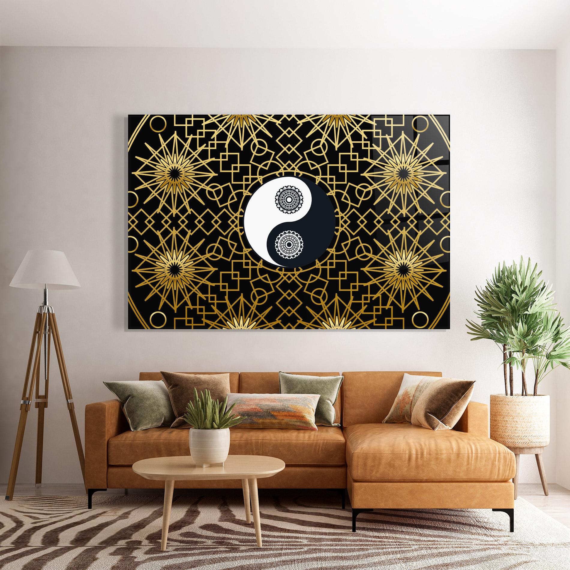 Tablou Sticla Meditation Yin Yang mockup 7