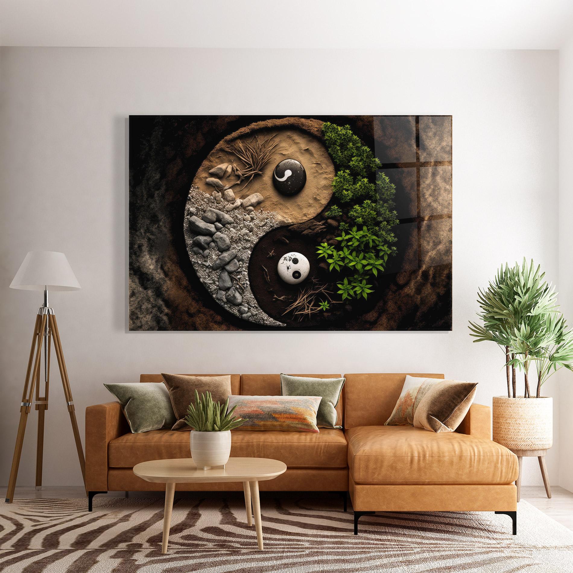 Tablou Sticla Nature Yinyang mockup 7