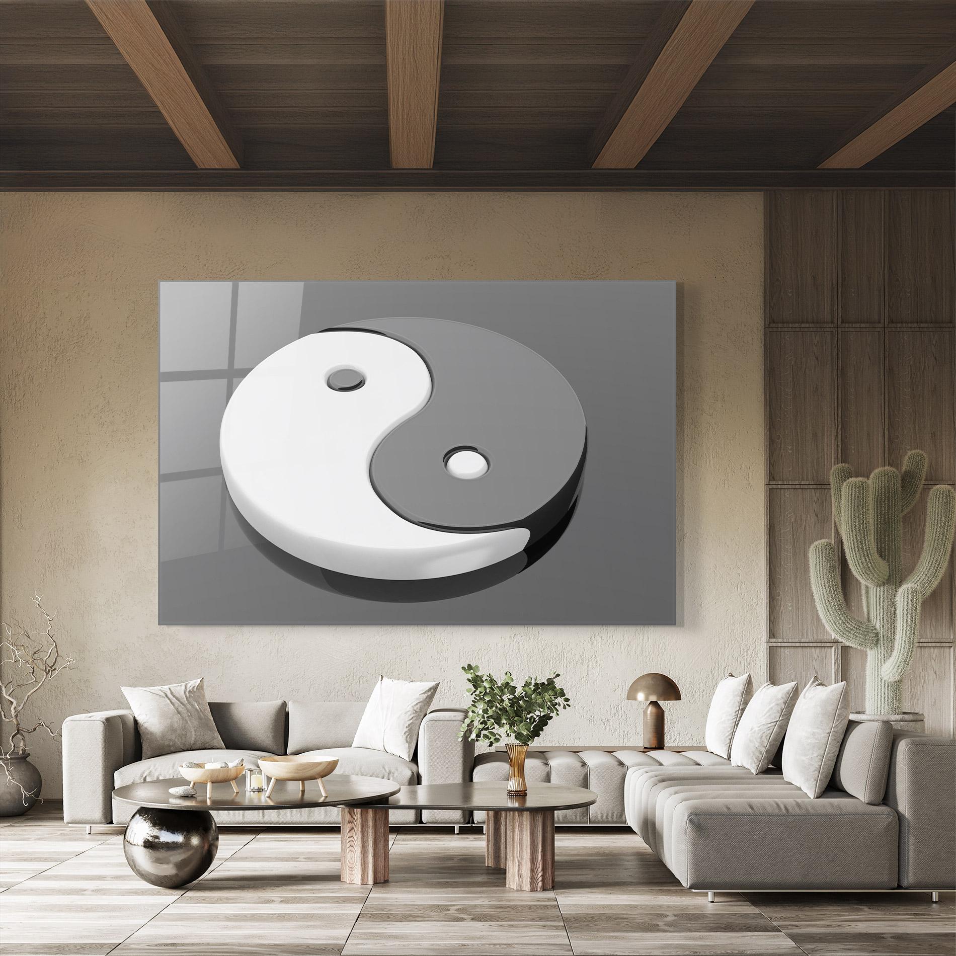 Tablou Sticla 3d Yinyang mockup 8