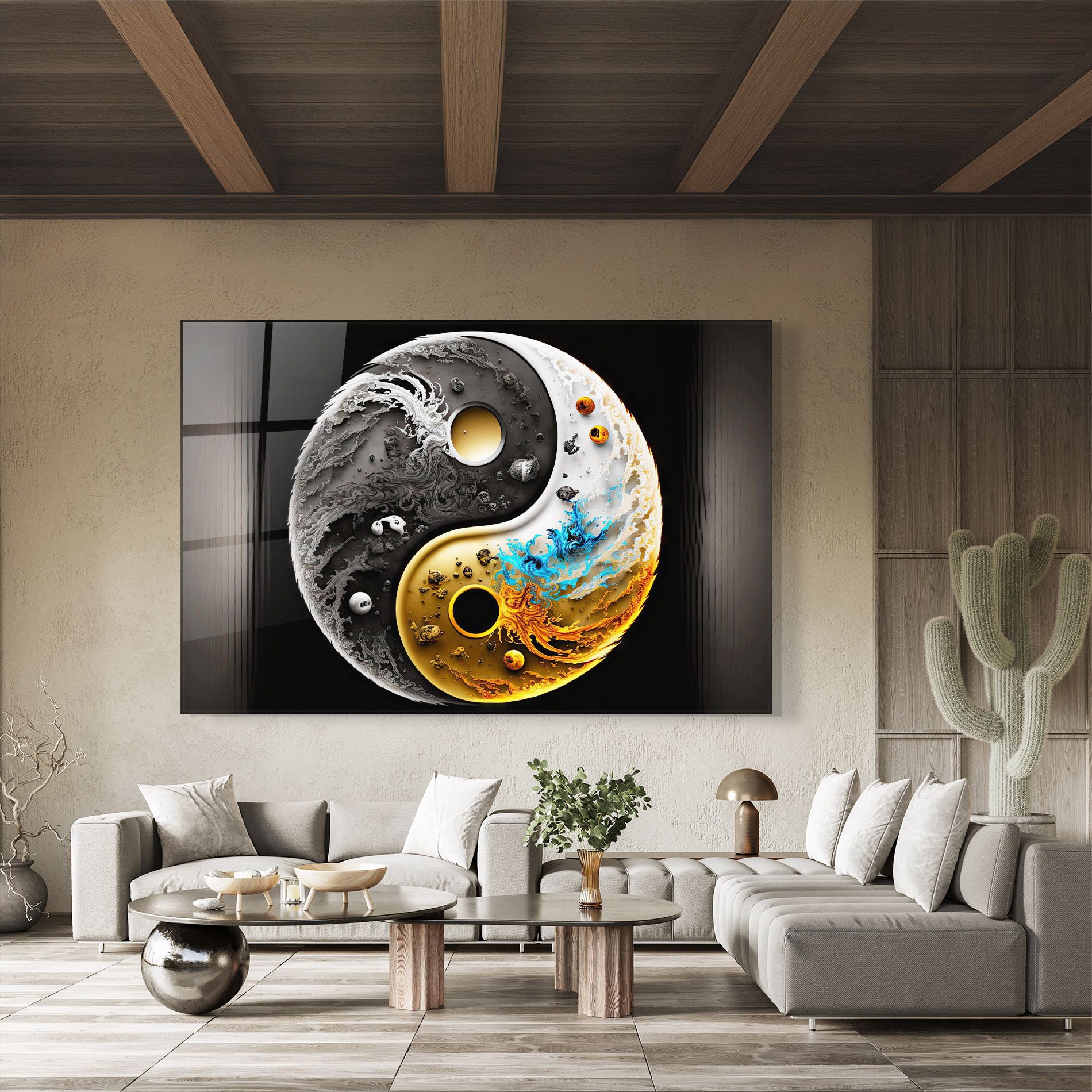 Black Yellow Yinyang mockup 8