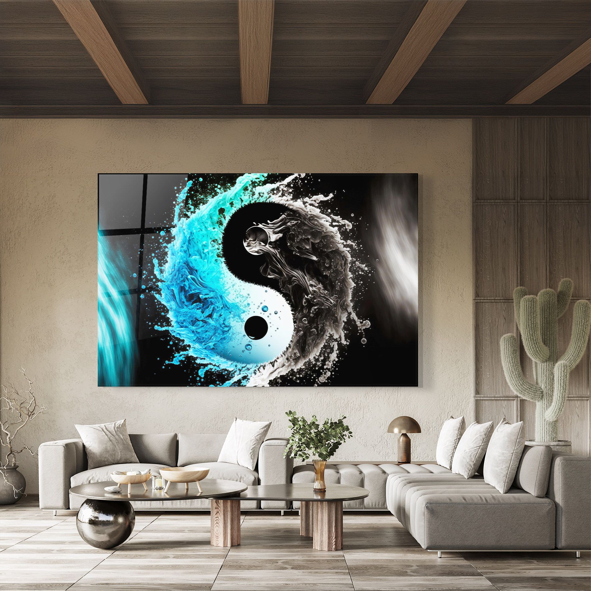 Blue Black Yinyang mockup 8