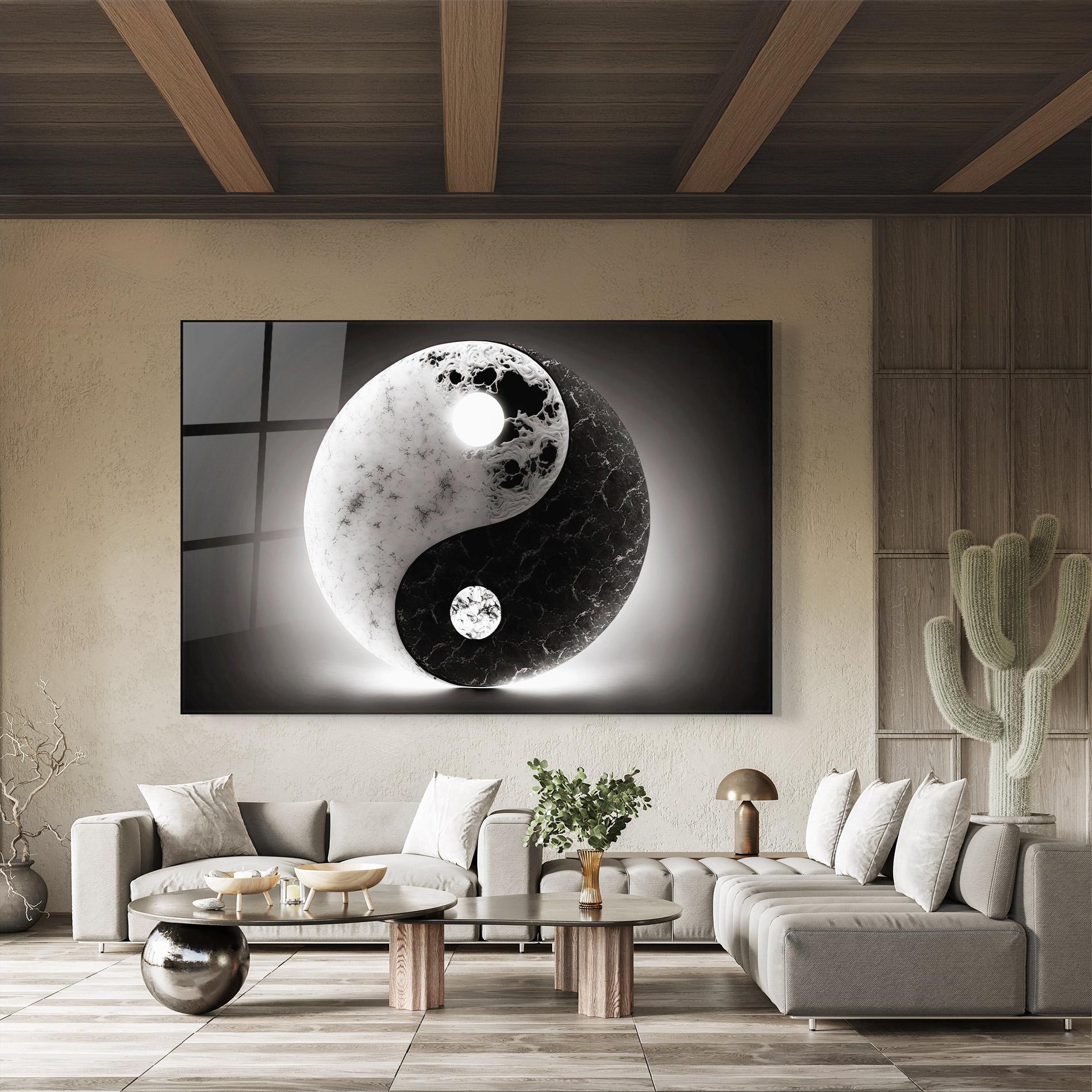 Tablou Sticla Light Yinyang mockup 8
