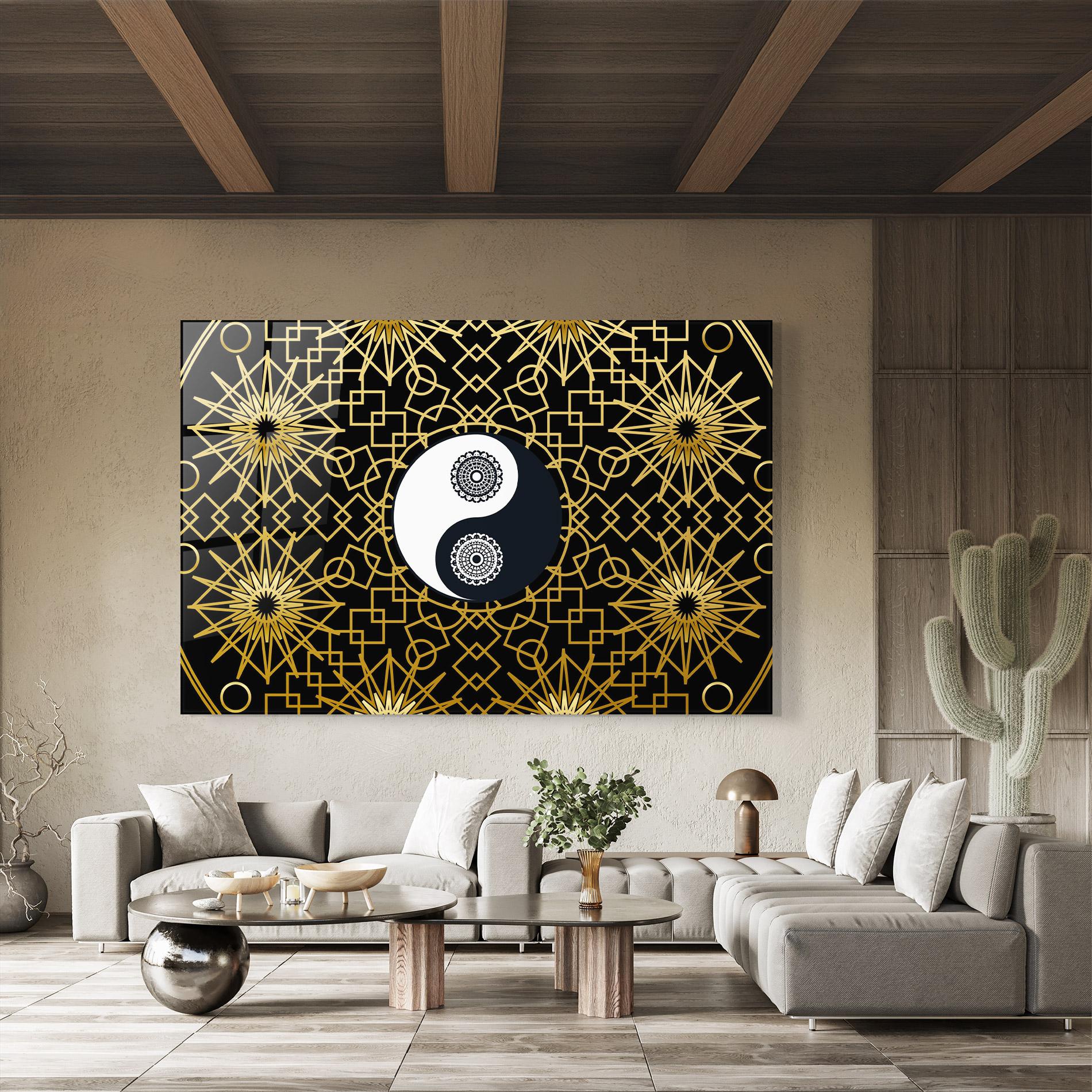 Tablou Sticla Meditation Yin Yang mockup 8