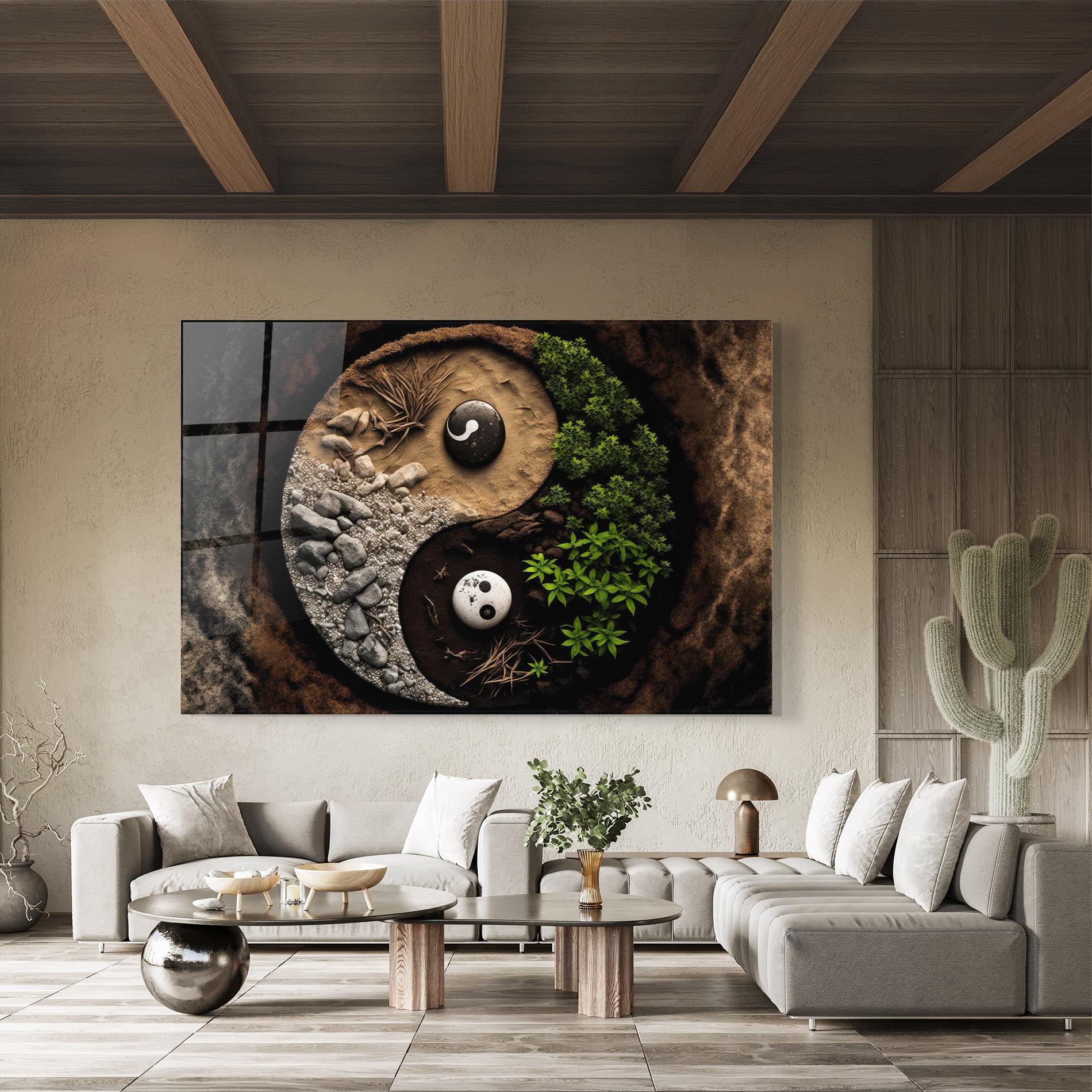 Tablou Sticla Nature Yinyang mockup 8