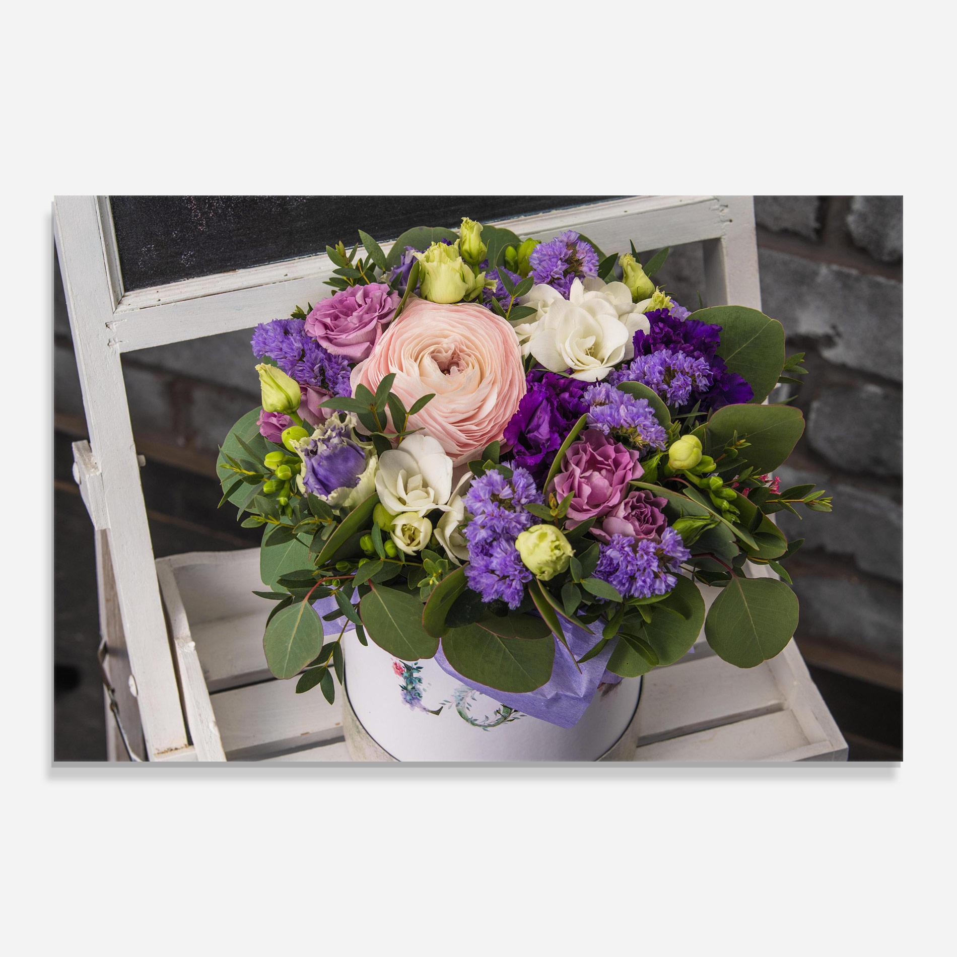 Tablou Sticla Big Pink Rose Bouquet mockup 0