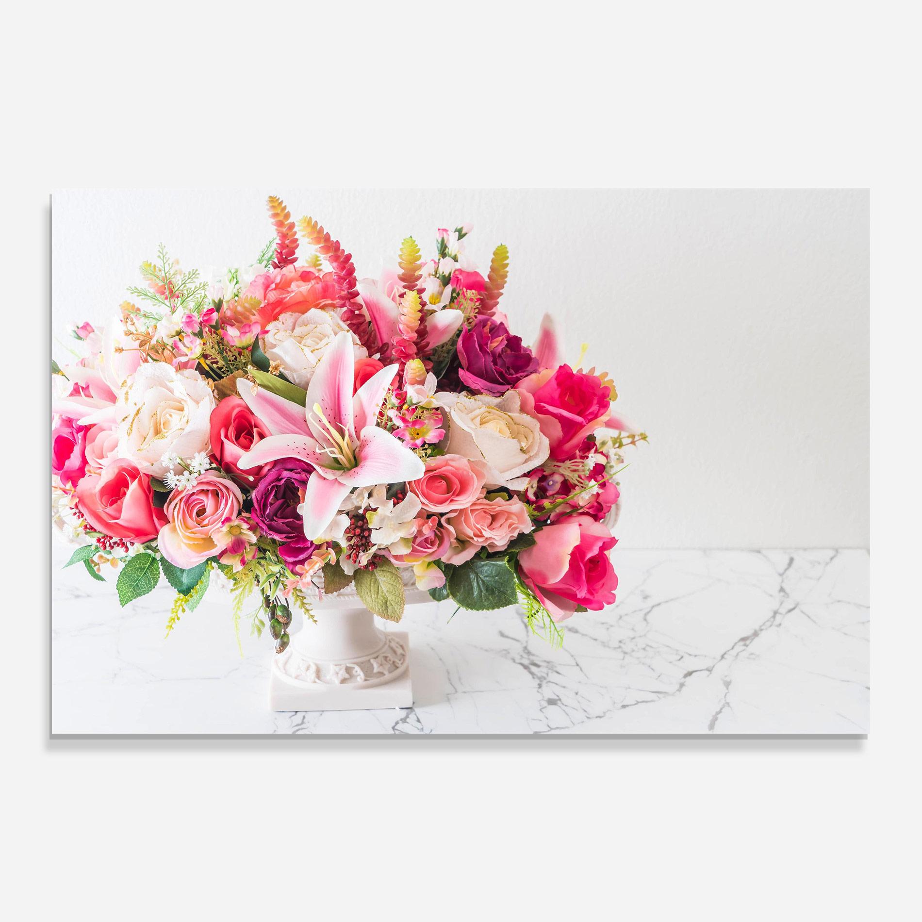 Tablou Sticla Bouquet Flowers Vase mockup 0