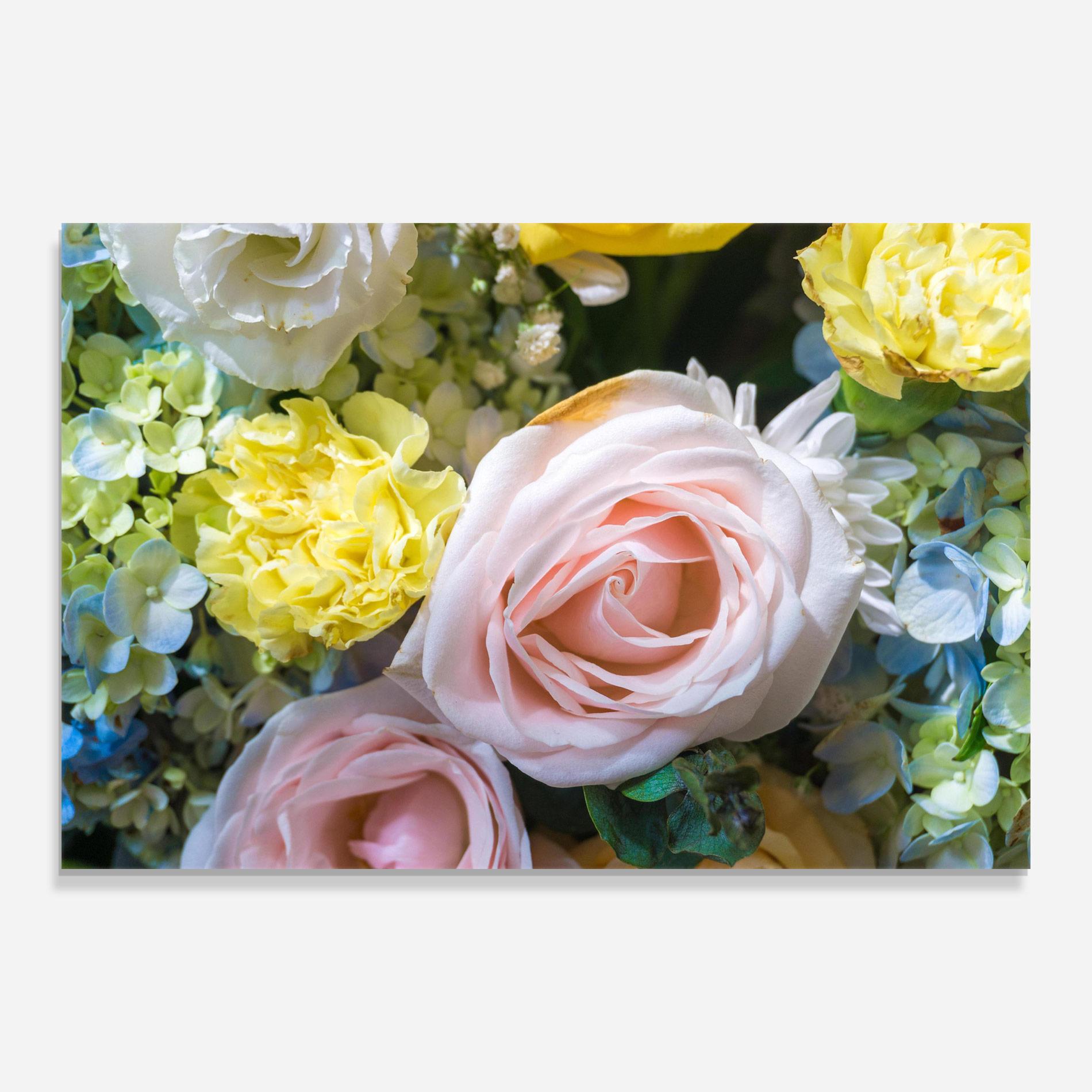 Tablou Sticla Bouquet Light Pink mockup 0