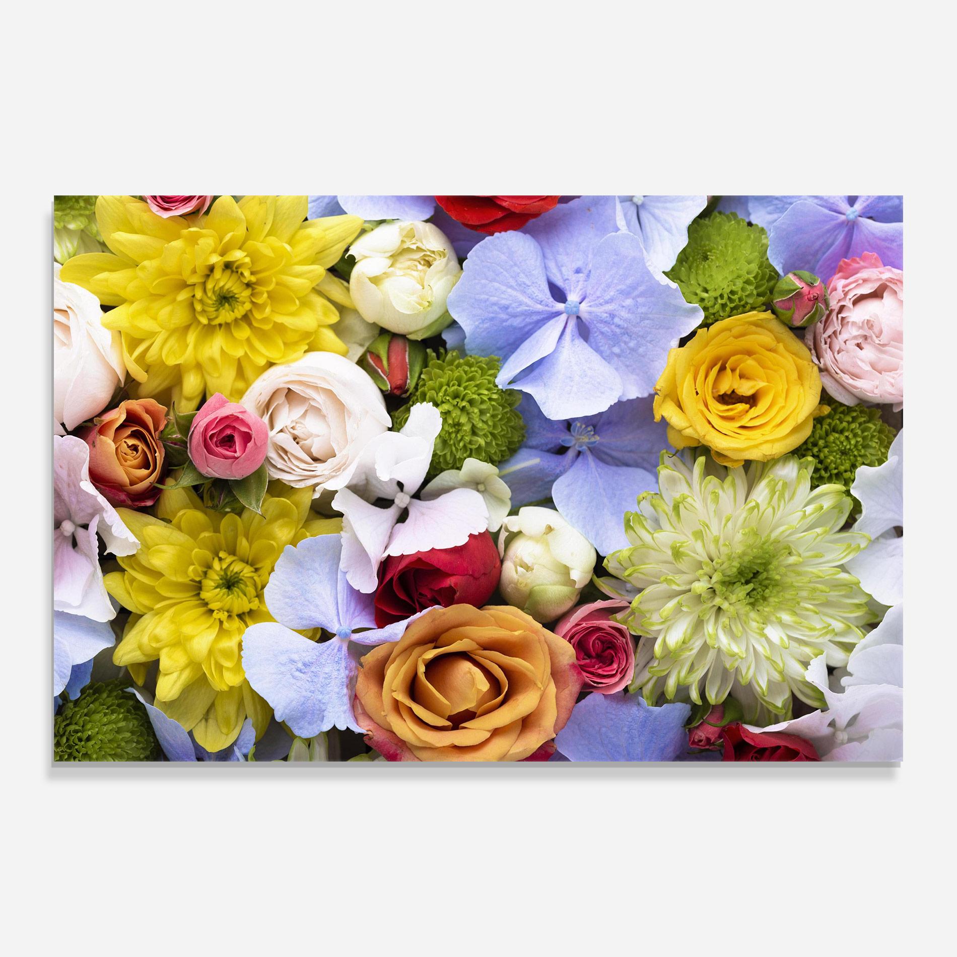 Tablou Sticla Color Mix Flower Bouquet mockup 0