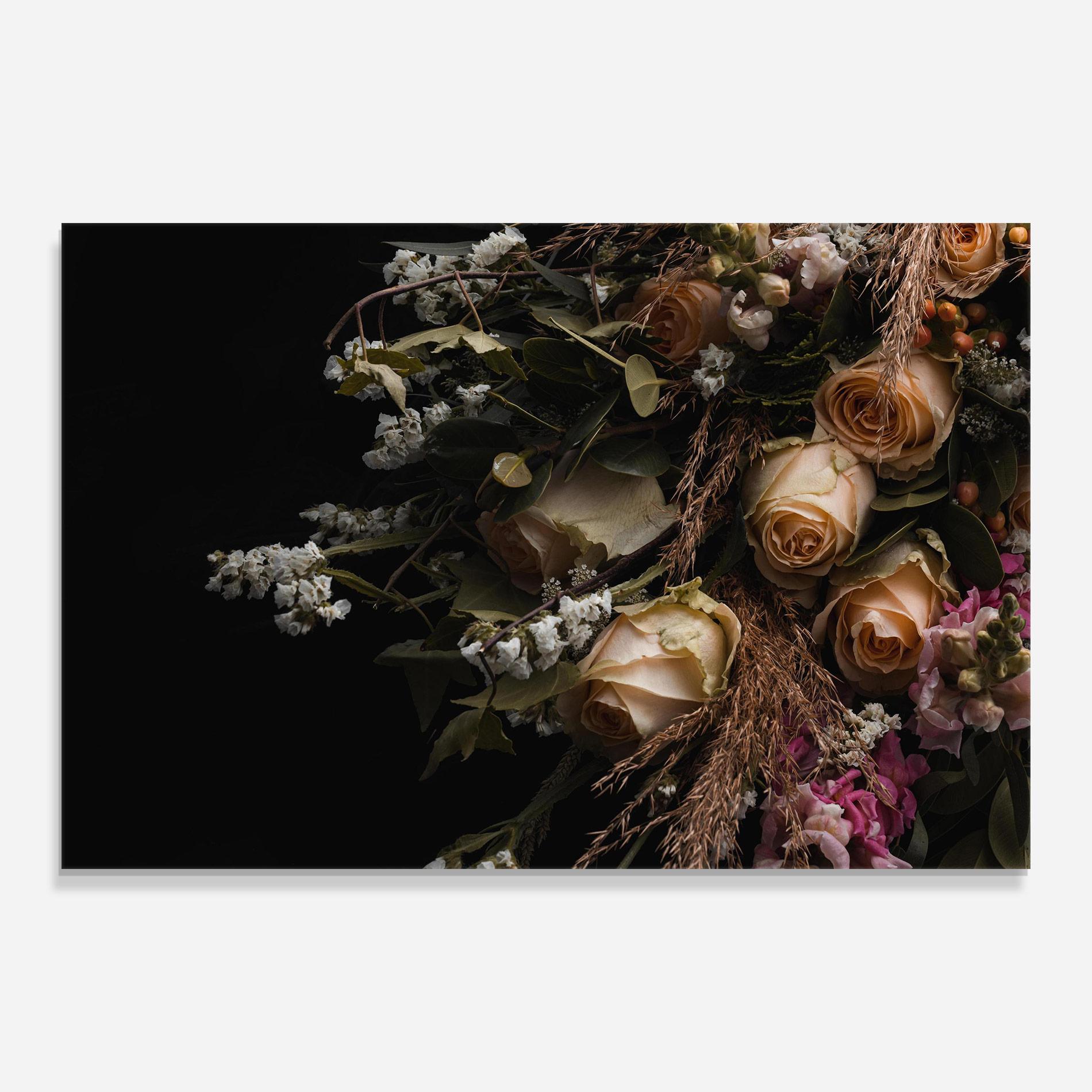 Tablou Sticla Luxurious Cream Bouquet mockup 0