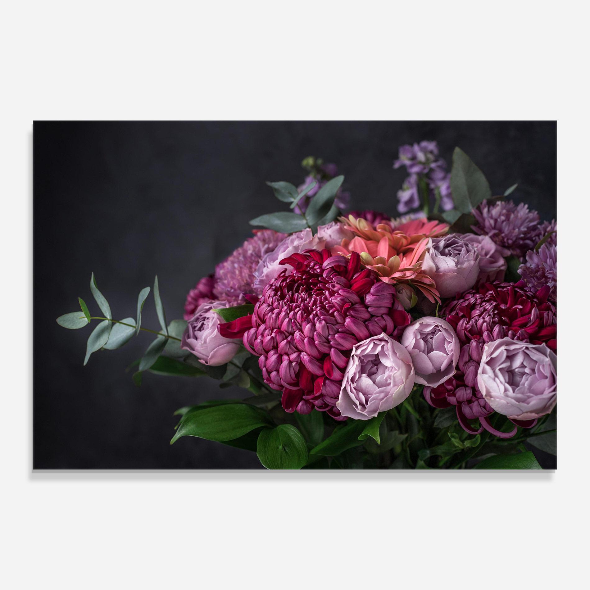 Tablou Sticla Mix Purple Bouquet mockup 0