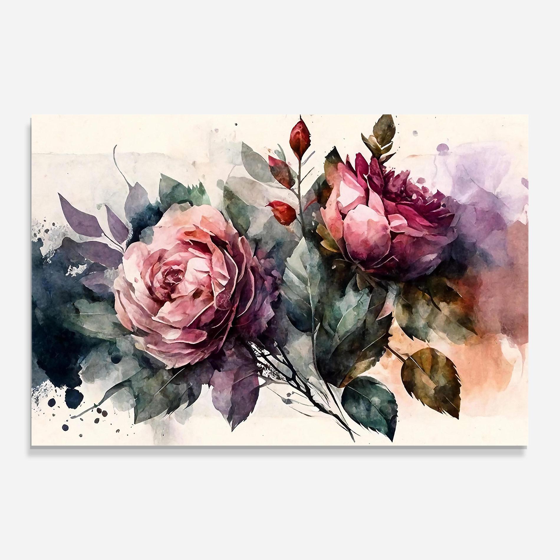 Tablou Sticla Roses Bouquet Art mockup 0