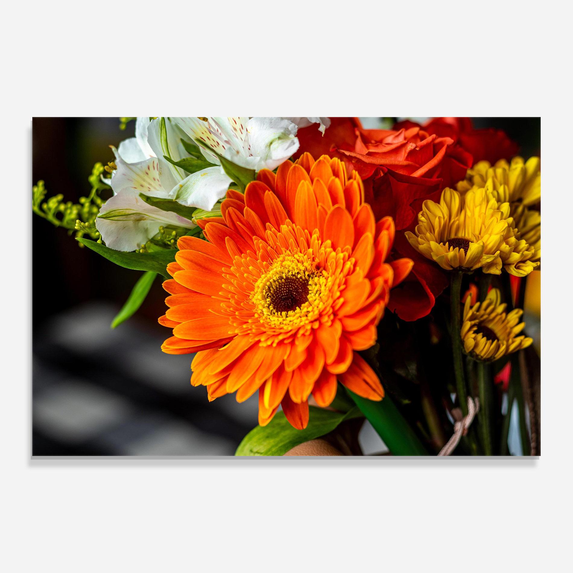 Tablou Sticla Strong Orange Bouquet mockup 0