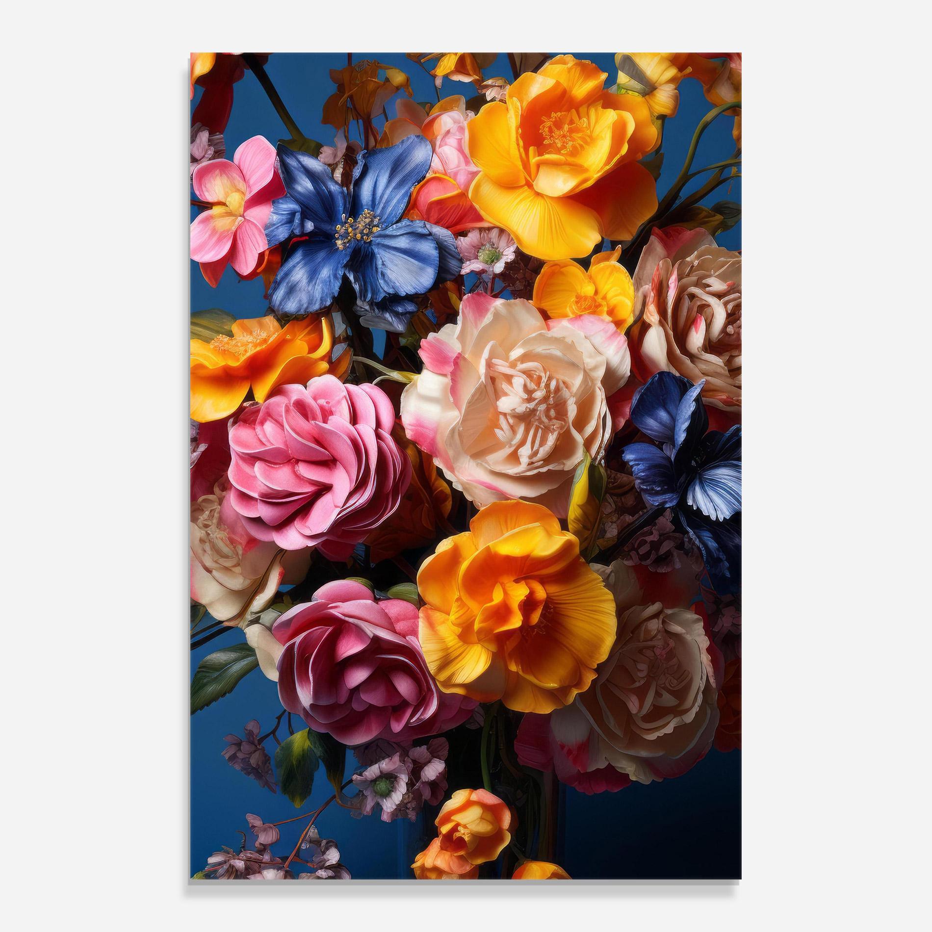 Tablou Sticla Colorful Flower Bouquet mockup 0