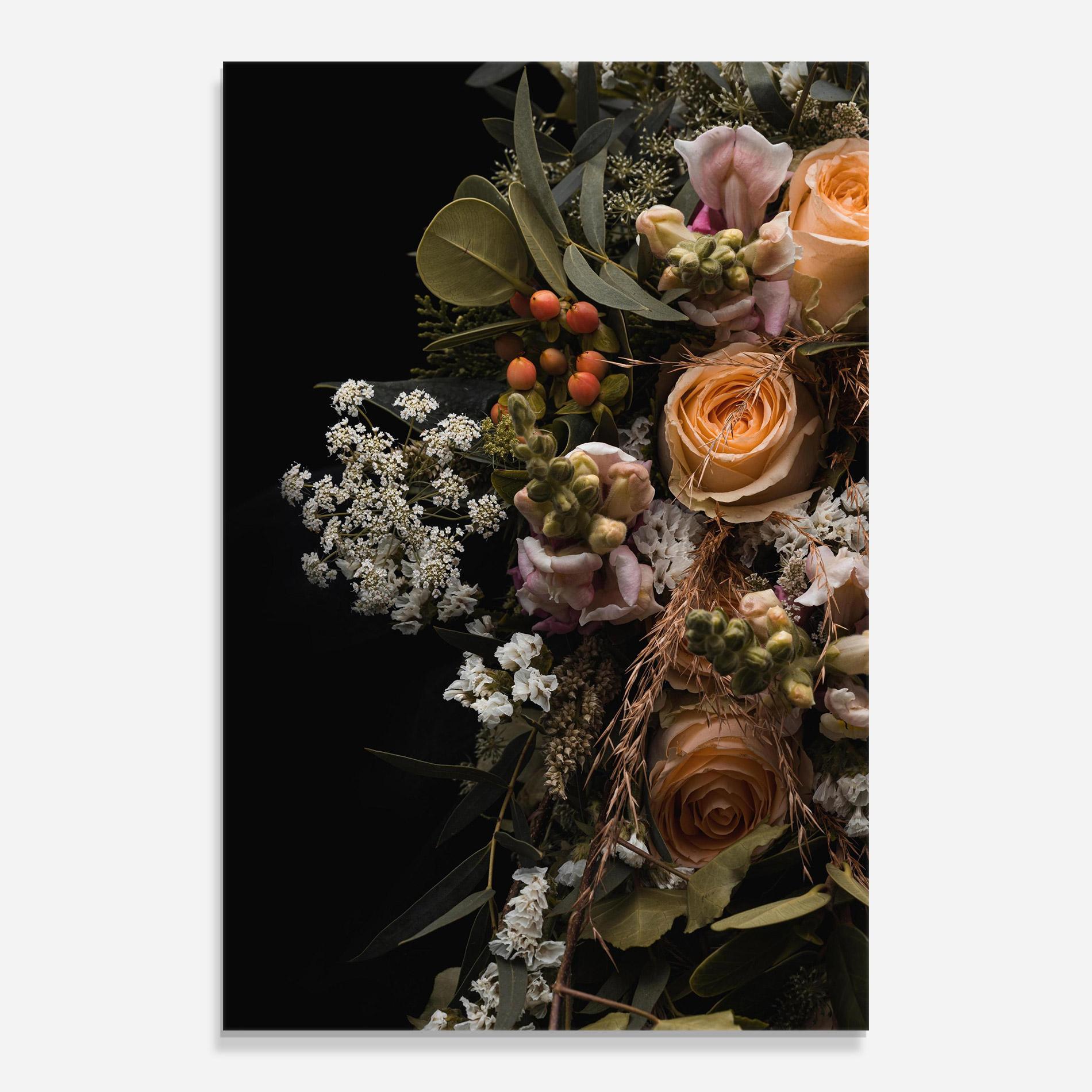 Tablou Sticla Dark Flower Bouquet mockup 0