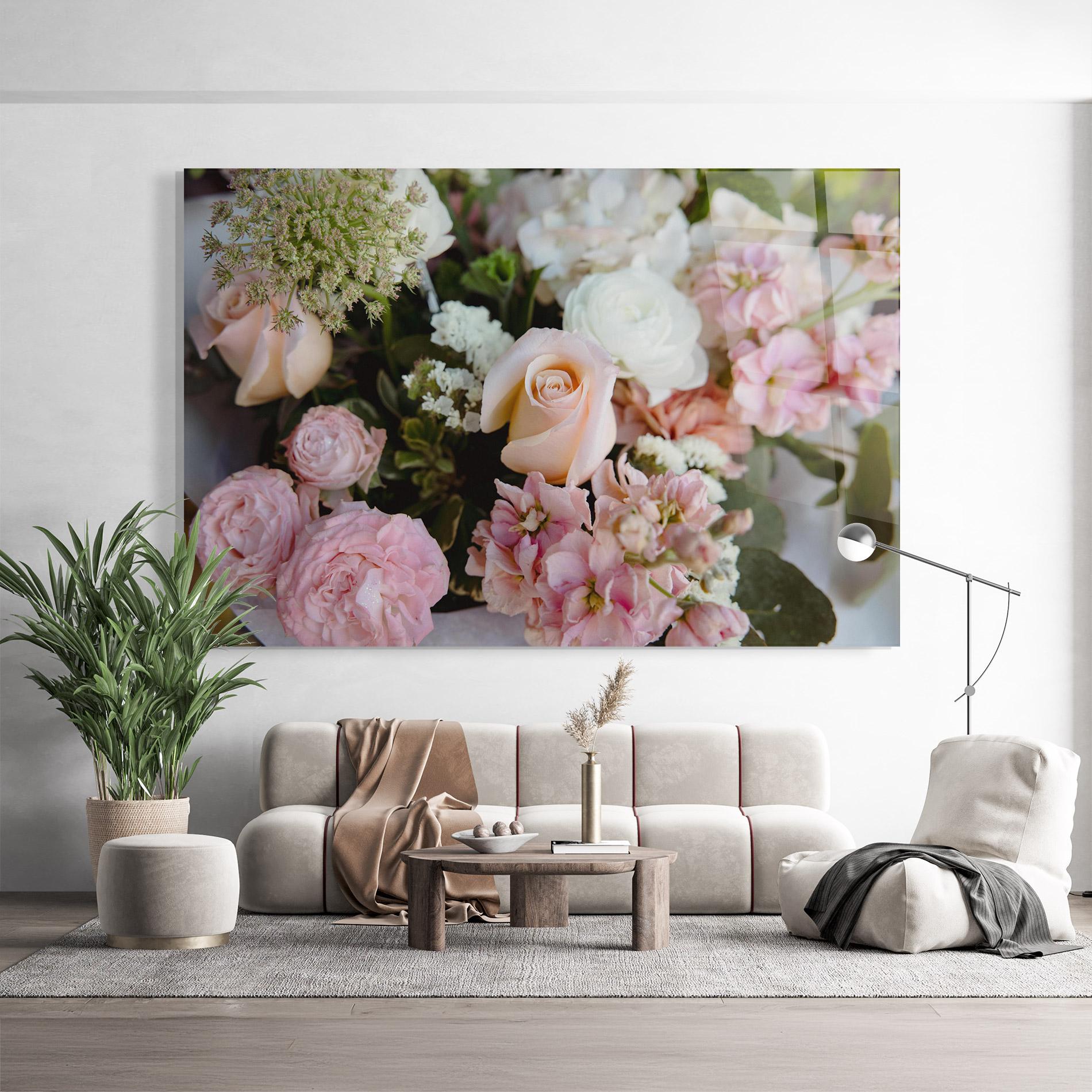 Tablou Sticla Beautiful Pink Pastel mockup 9