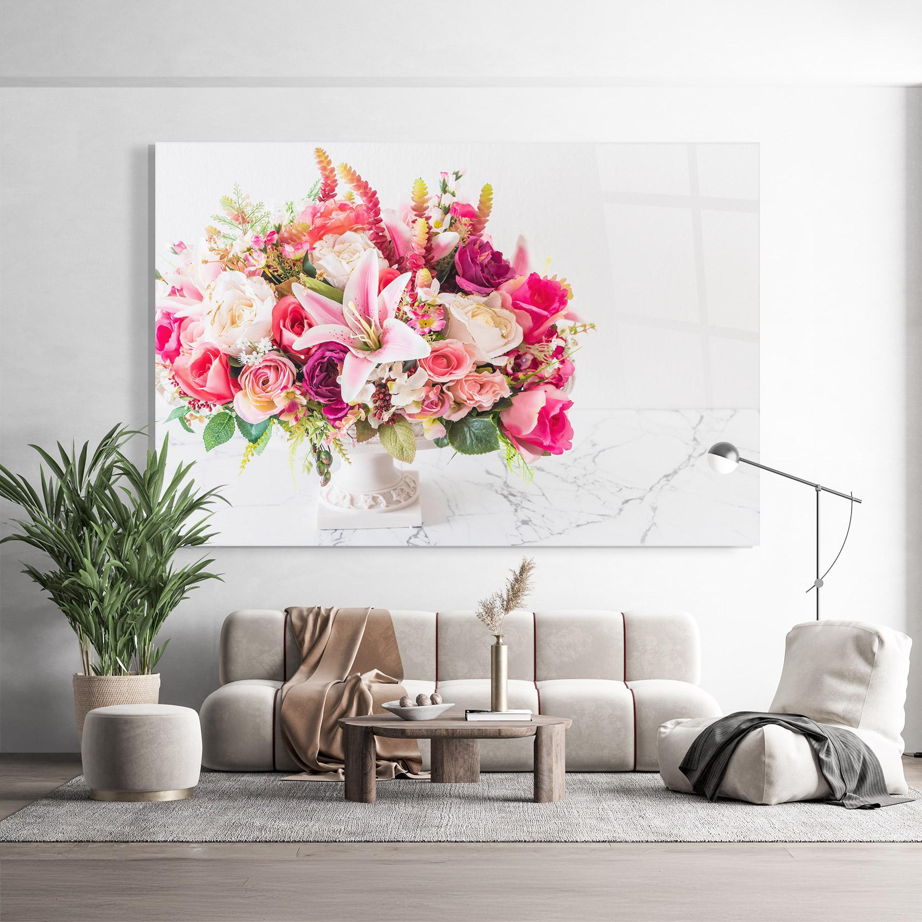 Tablou Sticla Bouquet Flowers Vase mockup 9