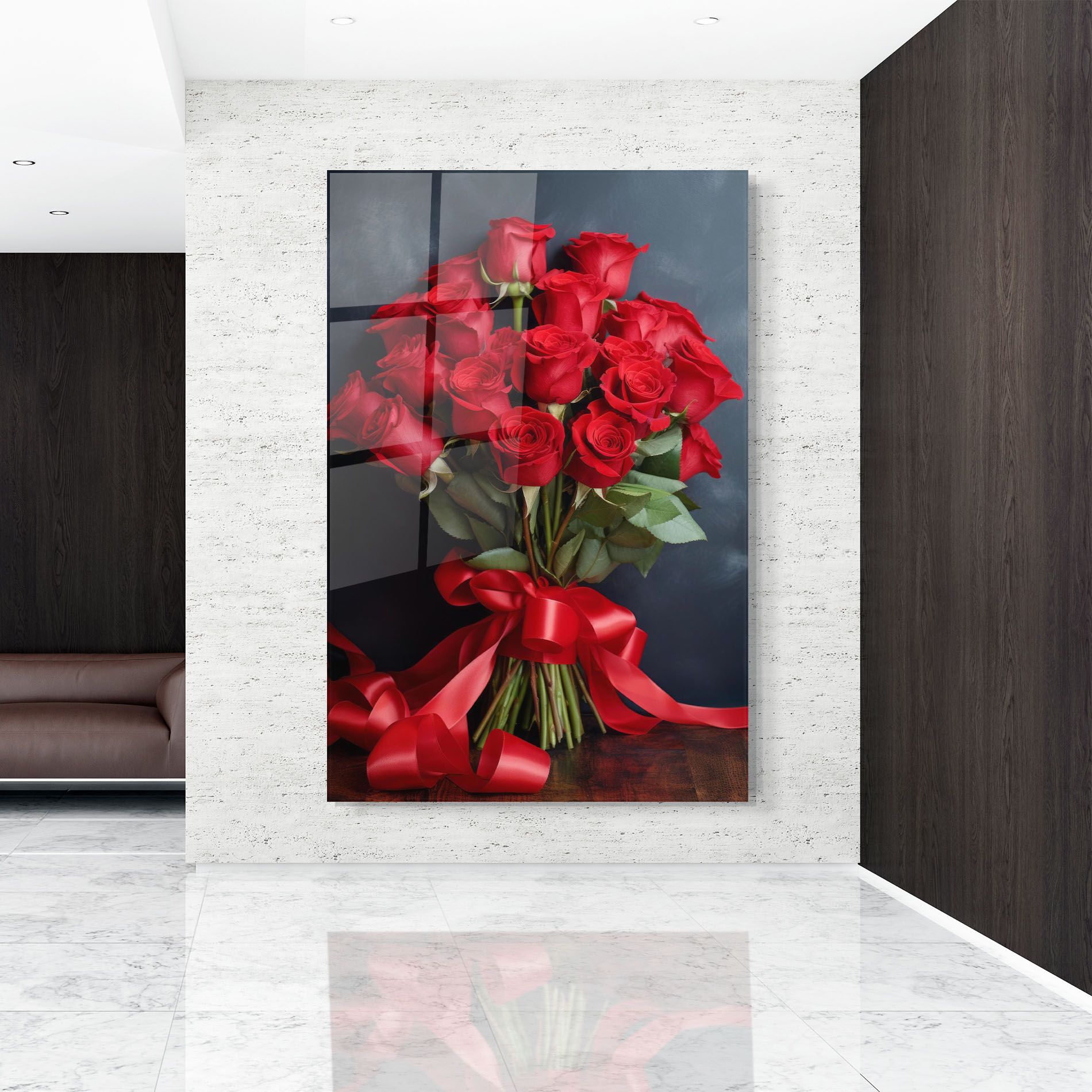 Beautiful Red Roses Bouquet mockup 9