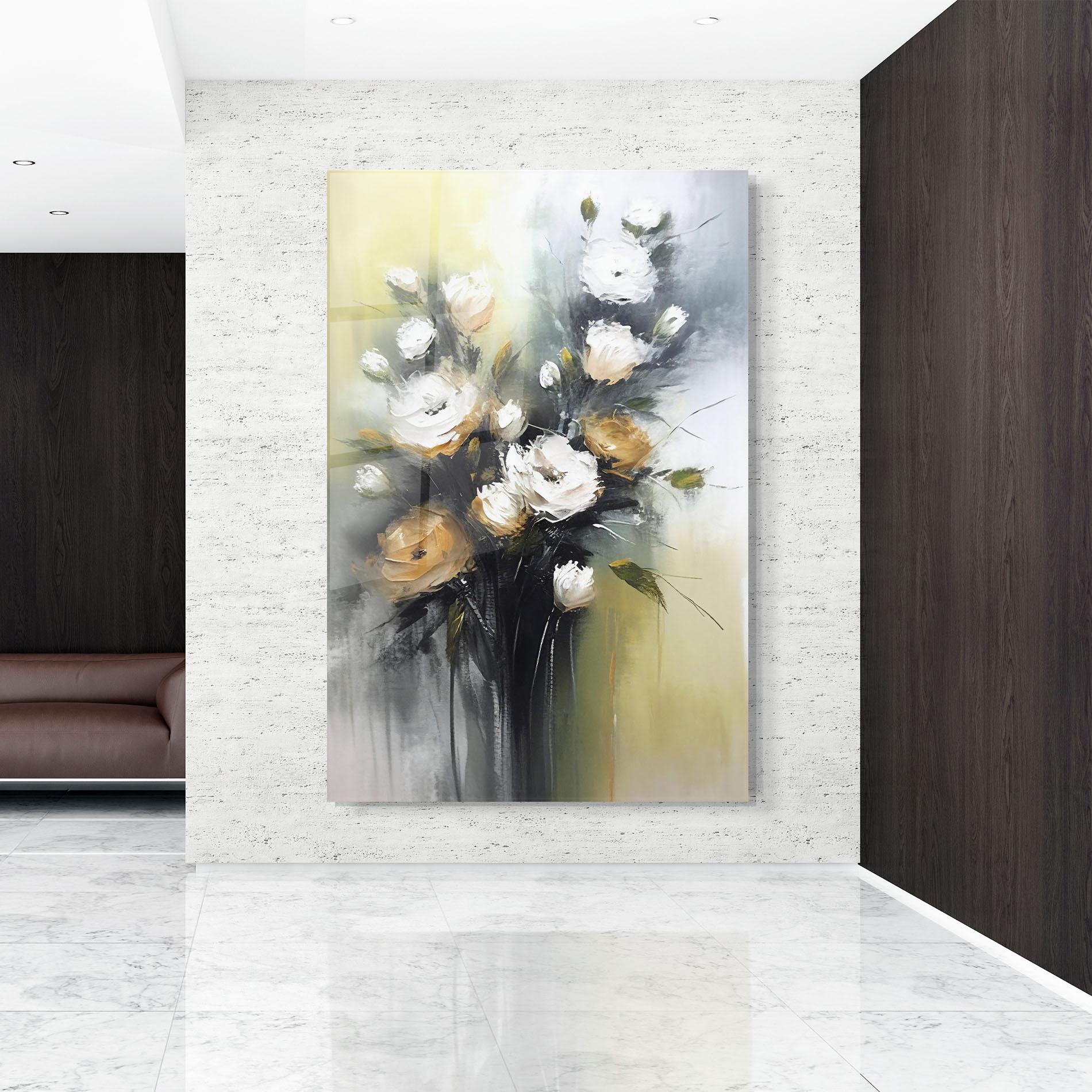 Tablou Sticla Bouquet Painting mockup 9