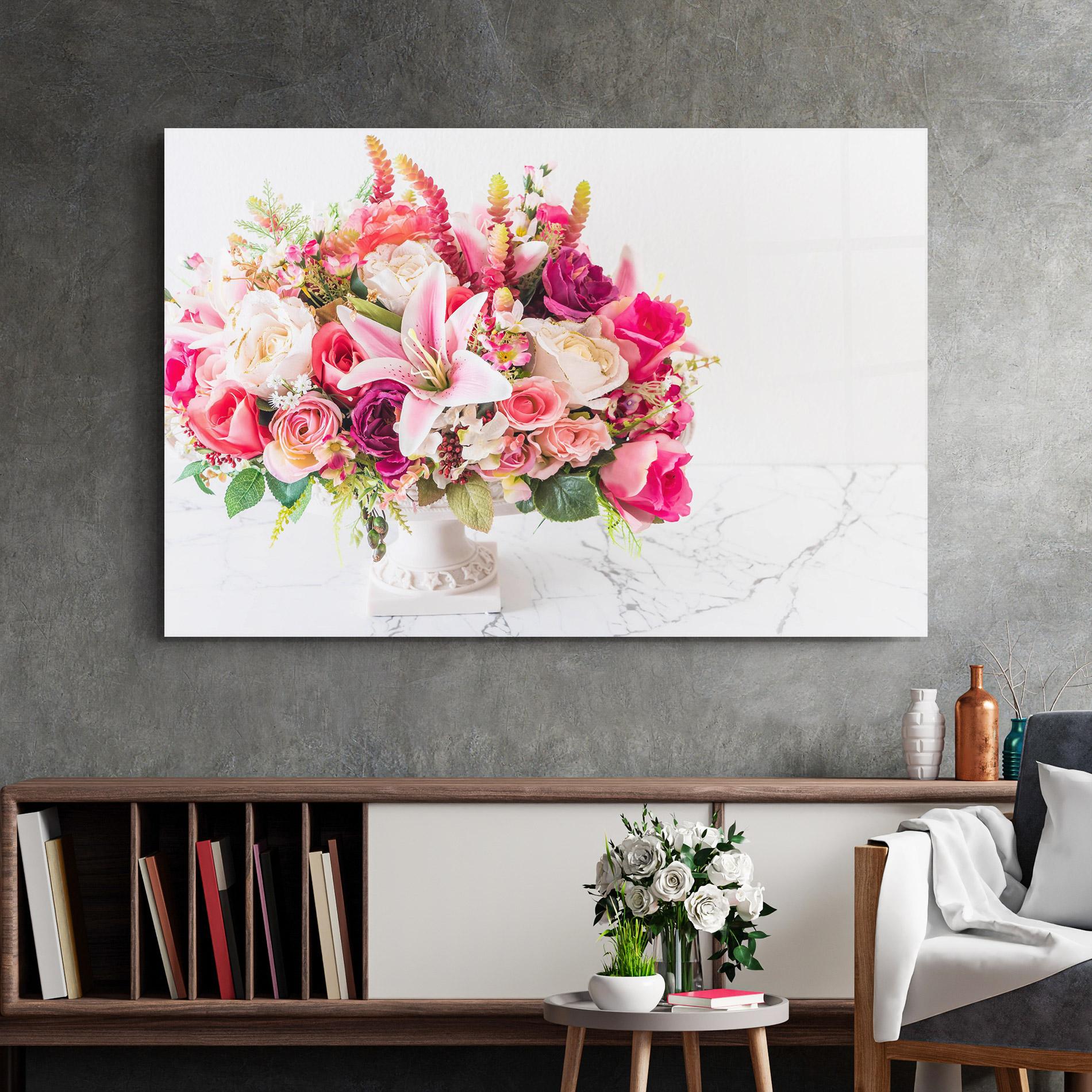 Tablou Sticla Bouquet Flowers Vase mockup 2