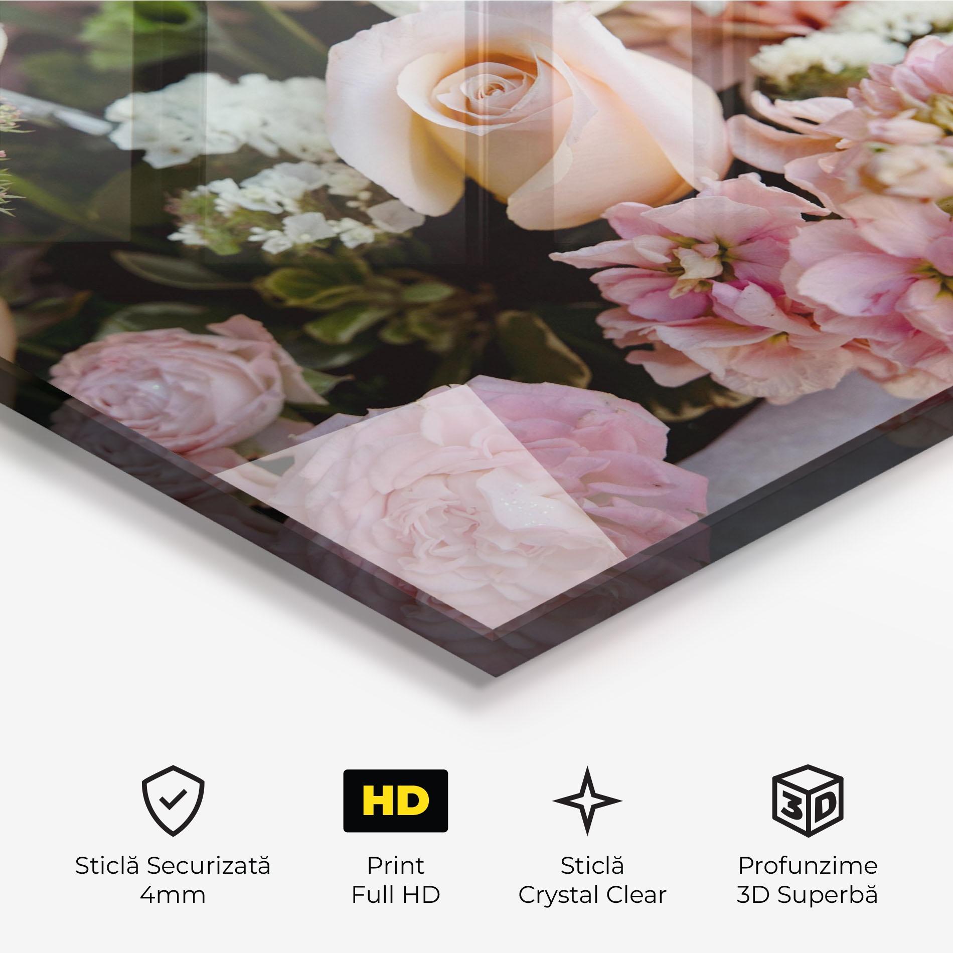 Tablou Sticla Beautiful Pink Pastel mockup 3