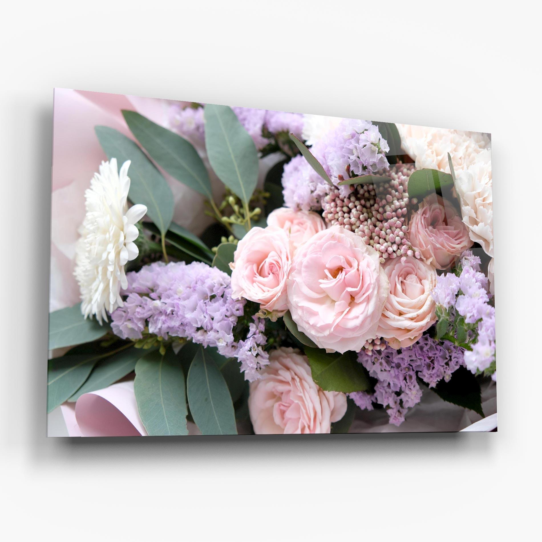 Tablou Sticla Beautiful Pink Roses mockup 6