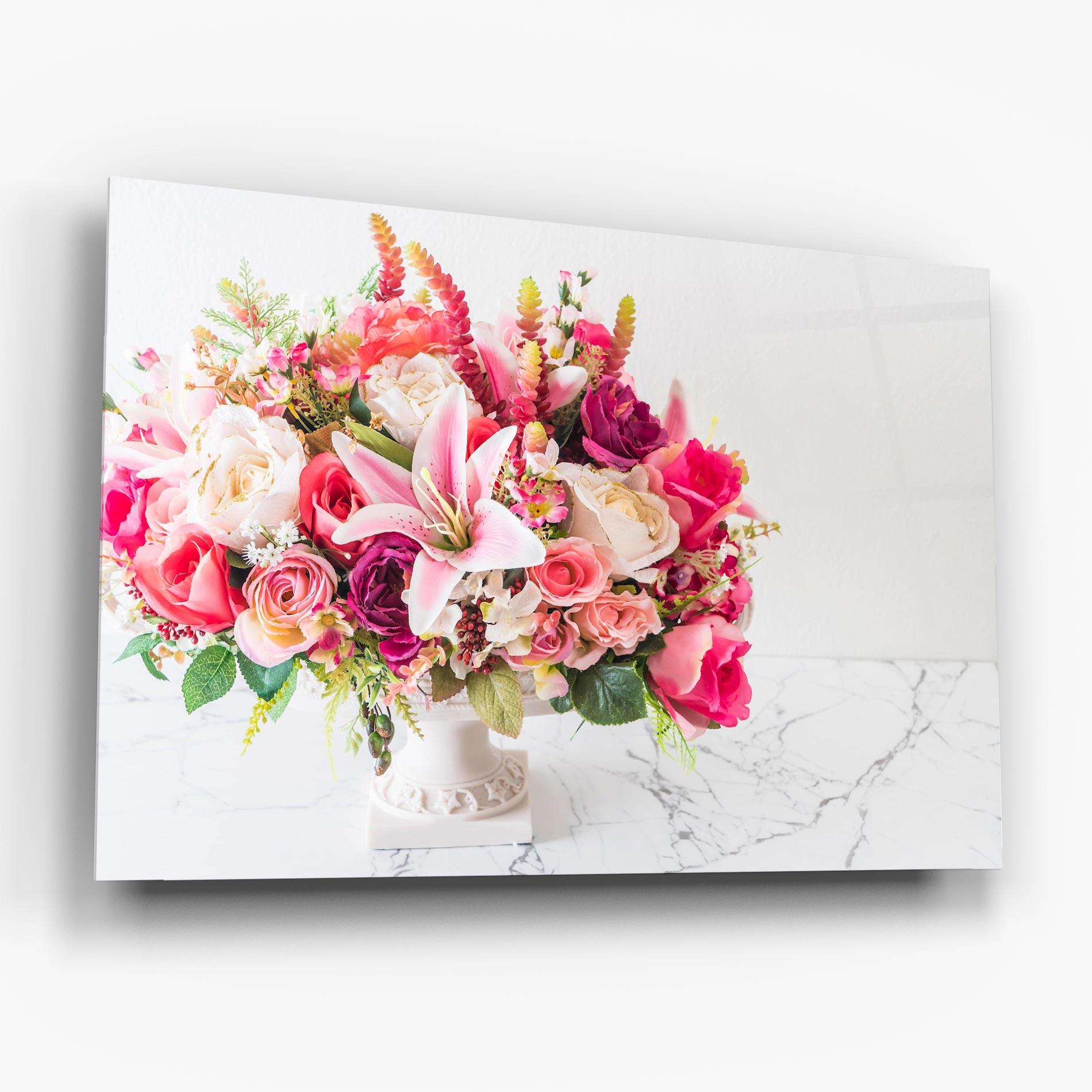 Tablou Sticla Bouquet Flowers Vase mockup 6