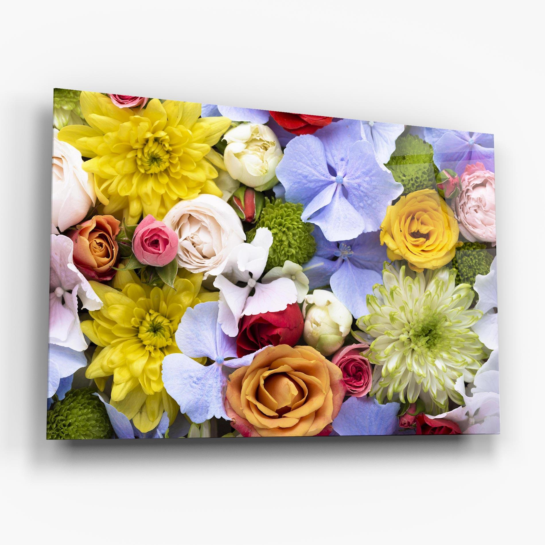 Tablou Sticla Color Mix Flower Bouquet mockup 6