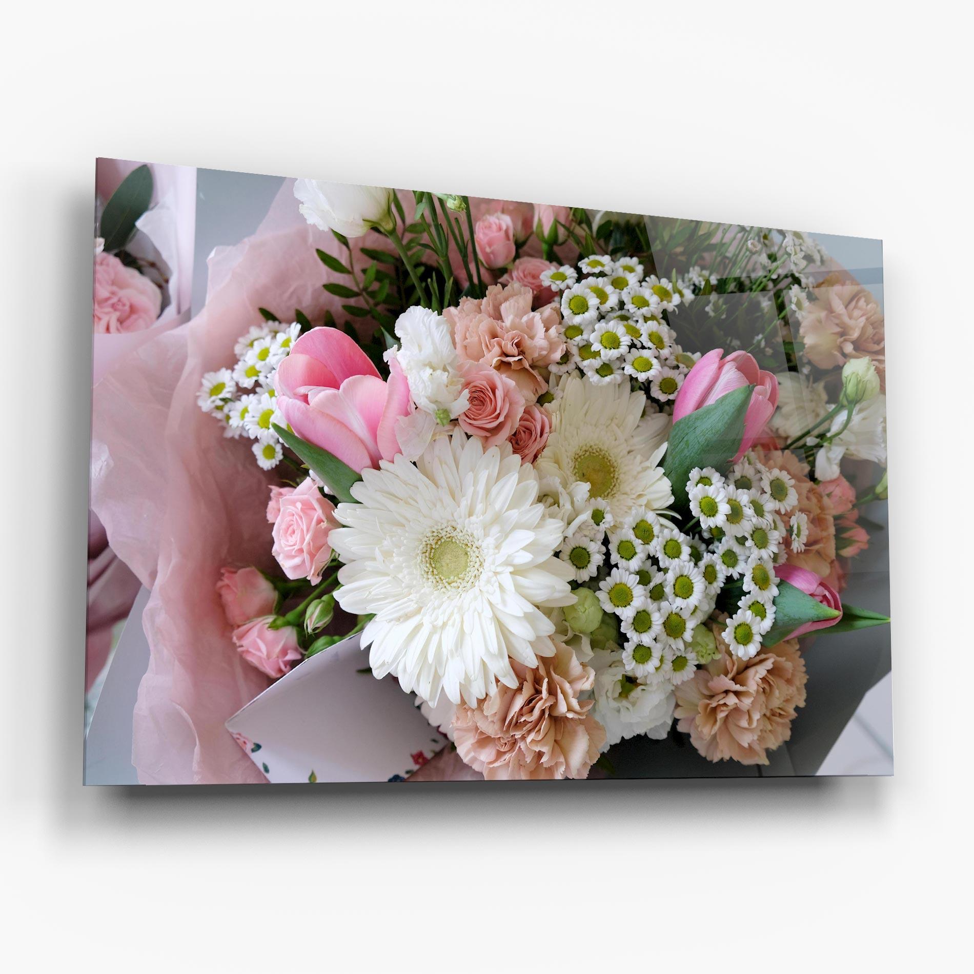 Tablou Sticla Flower Mix Bouquet mockup 6