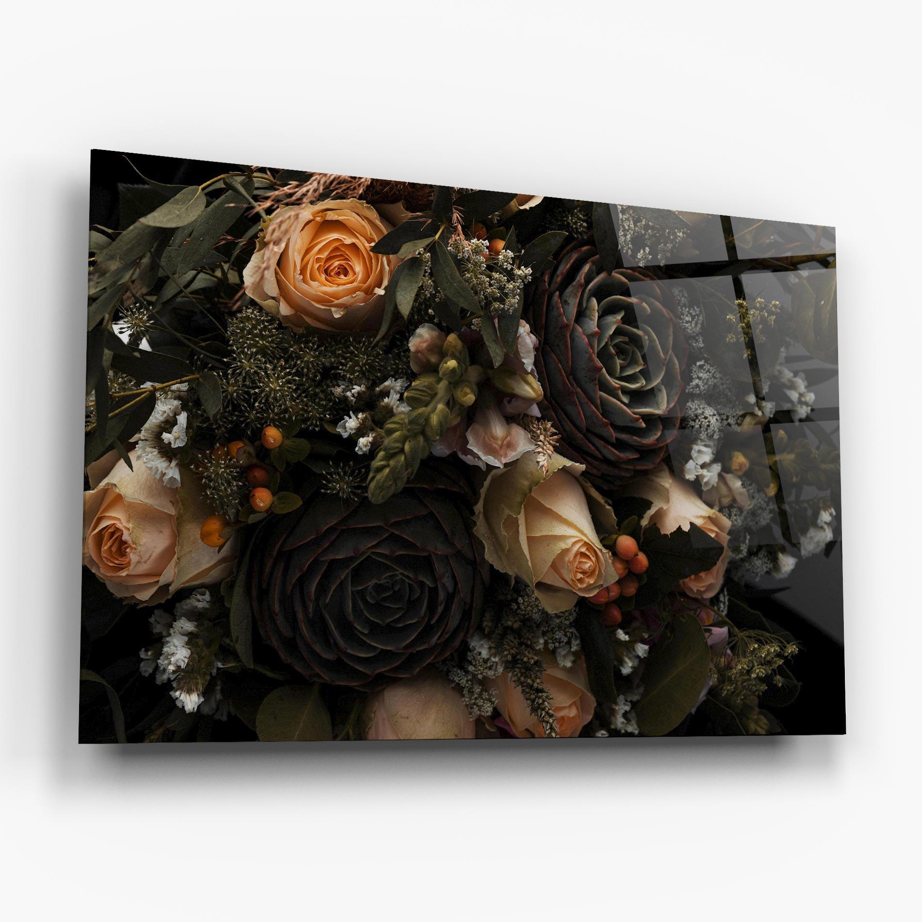 Tablou Sticla Luxurious Black Bouquet mockup 6