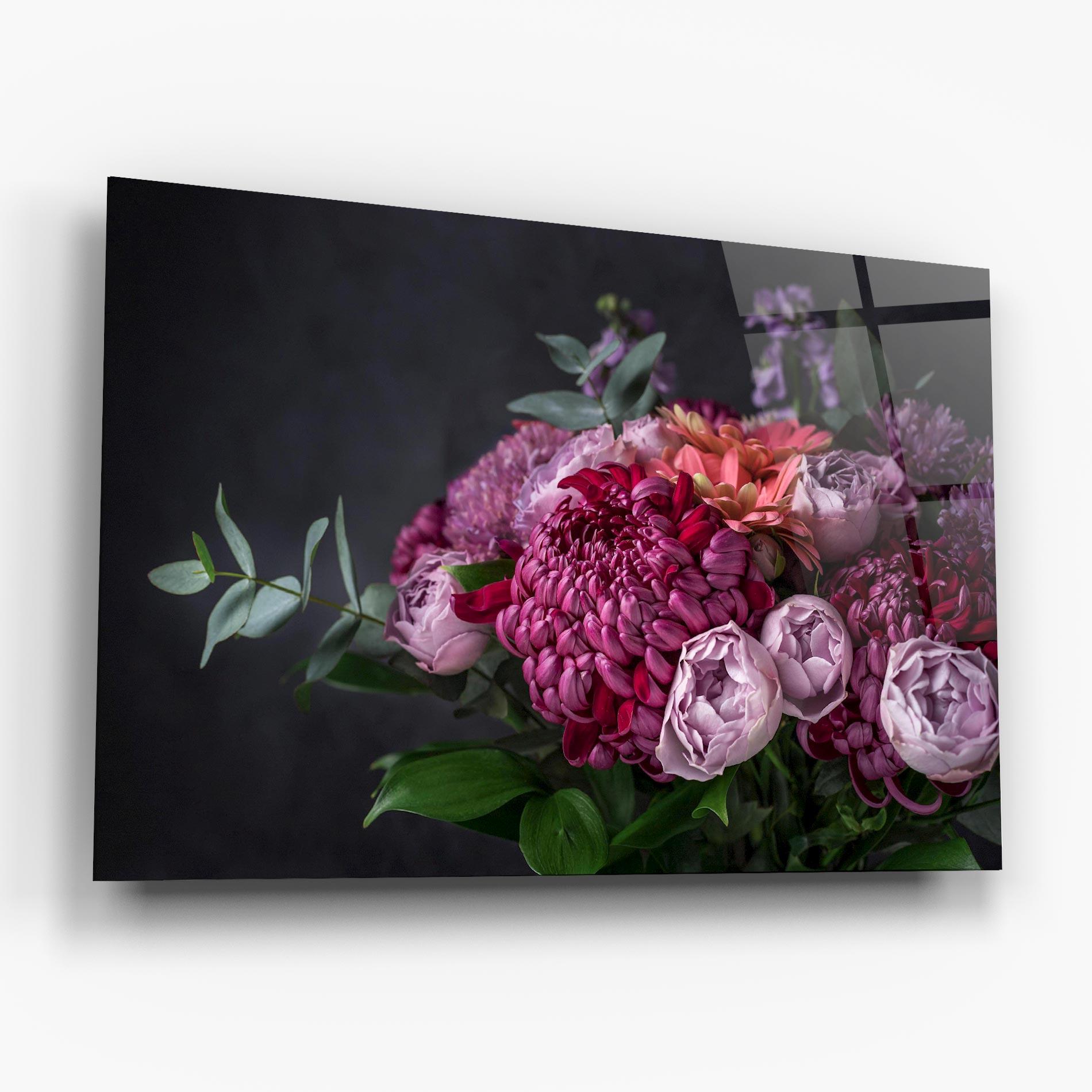 Tablou Sticla Mix Purple Bouquet mockup 6