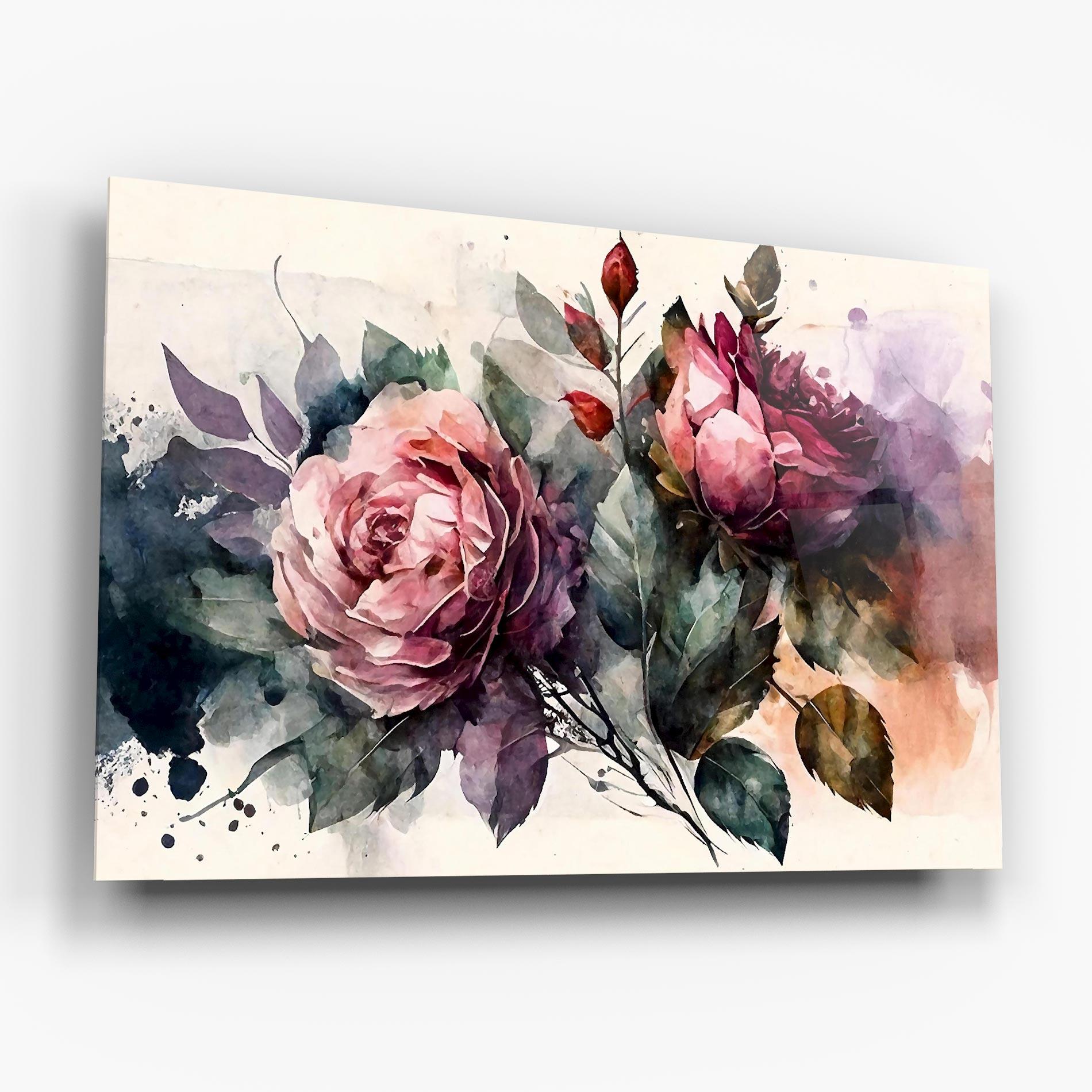 Tablou Sticla Roses Bouquet Art mockup 6