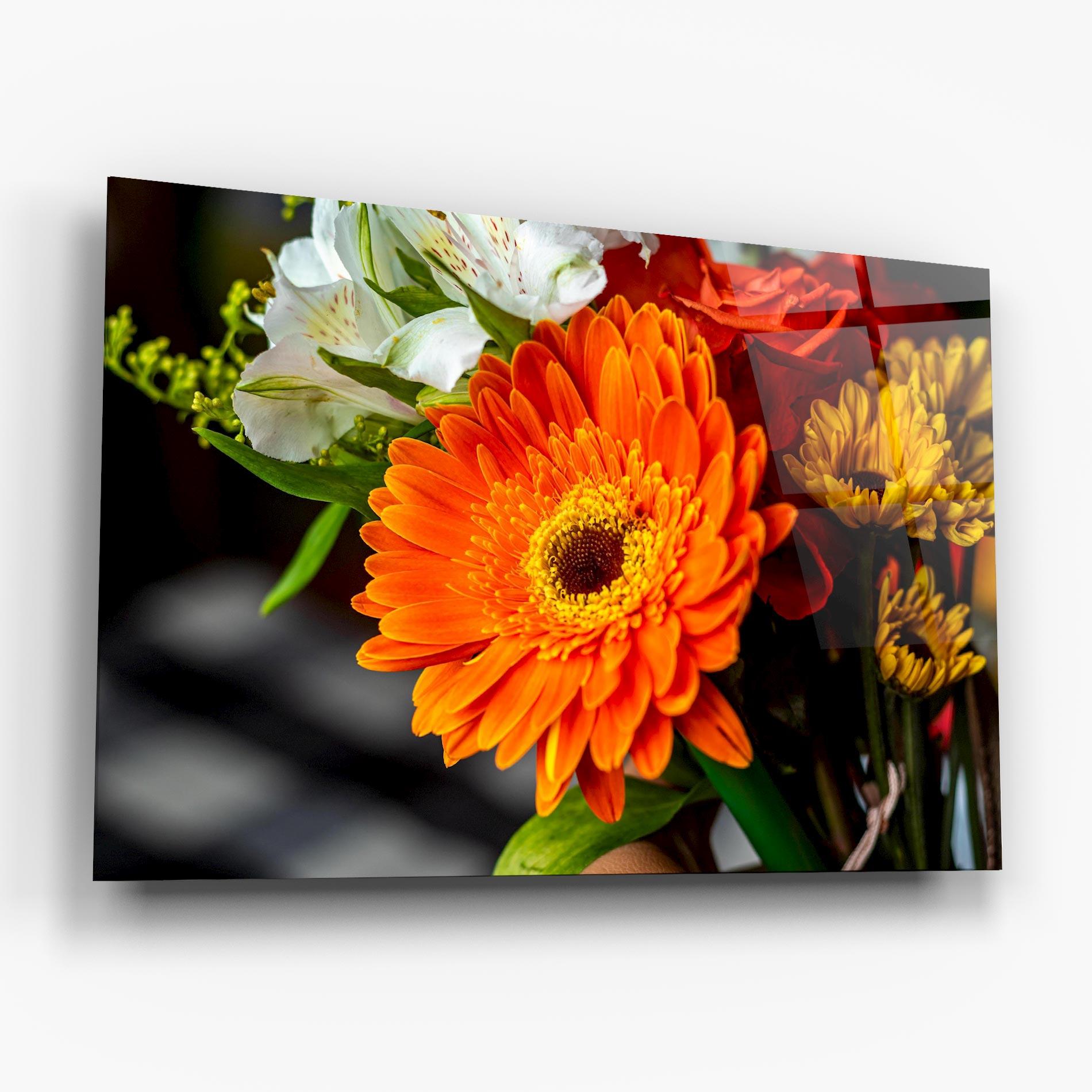 Tablou Sticla Strong Orange Bouquet mockup 6
