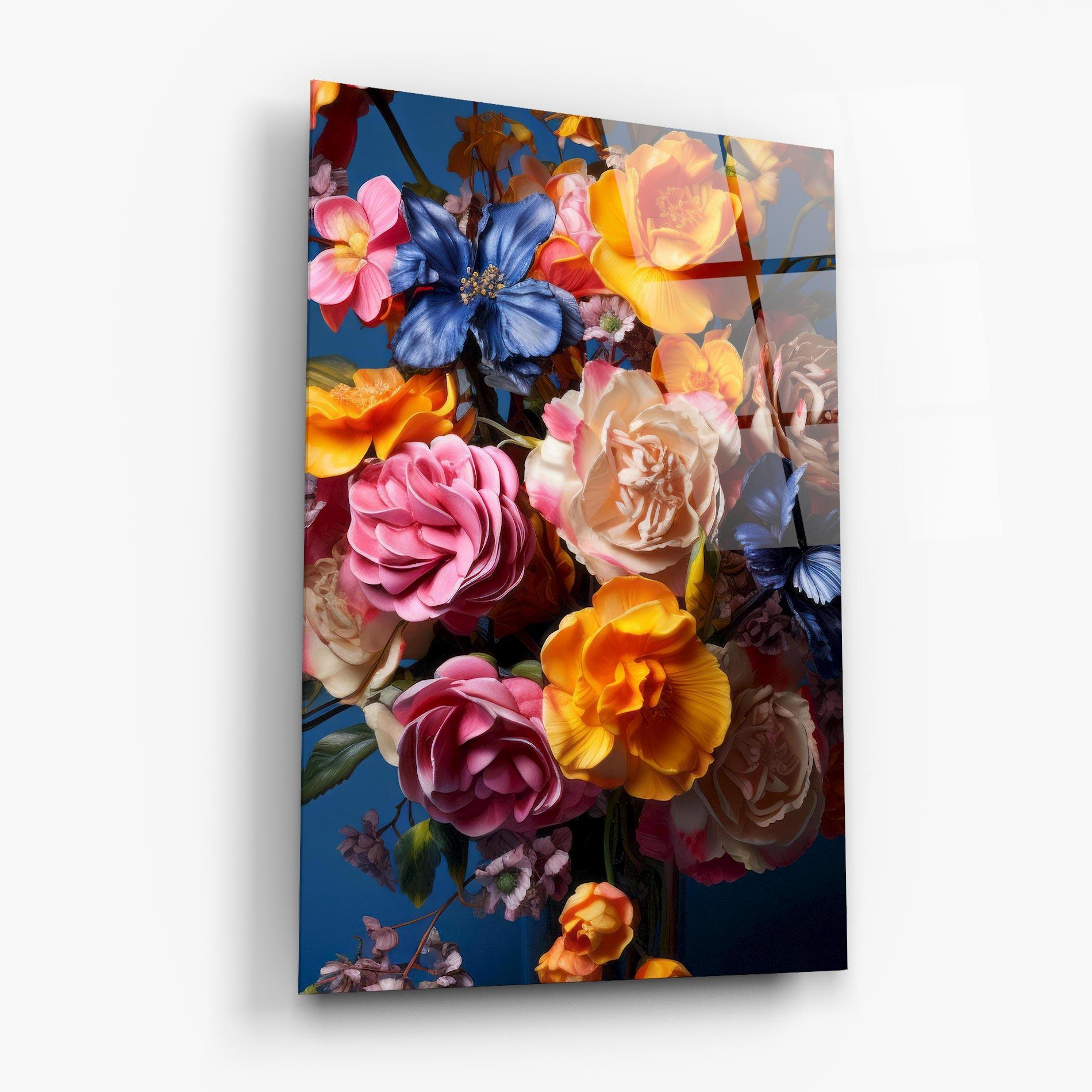 Tablou Sticla Colorful Flower Bouquet mockup 6