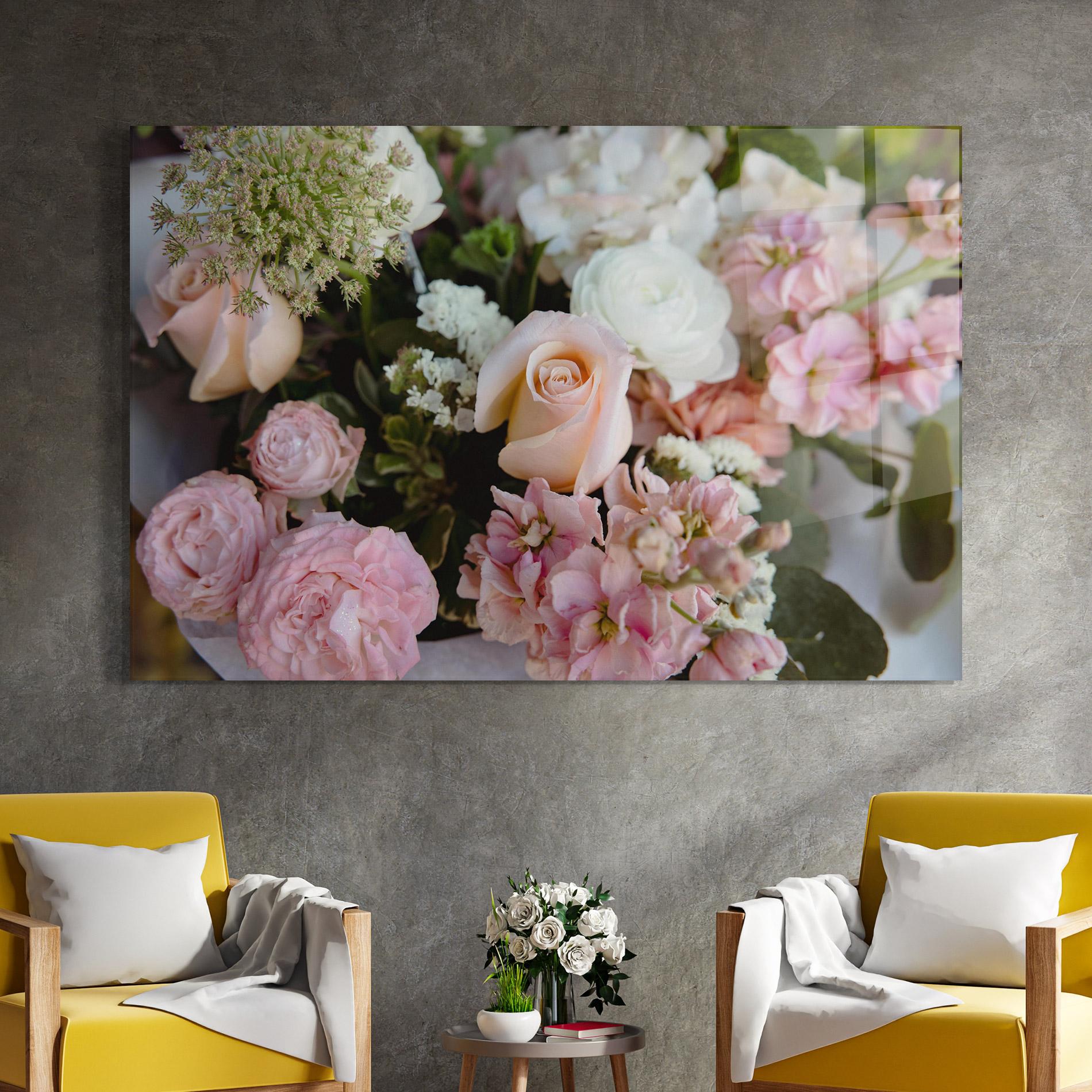 Tablou Sticla Beautiful Pink Pastel mockup 4