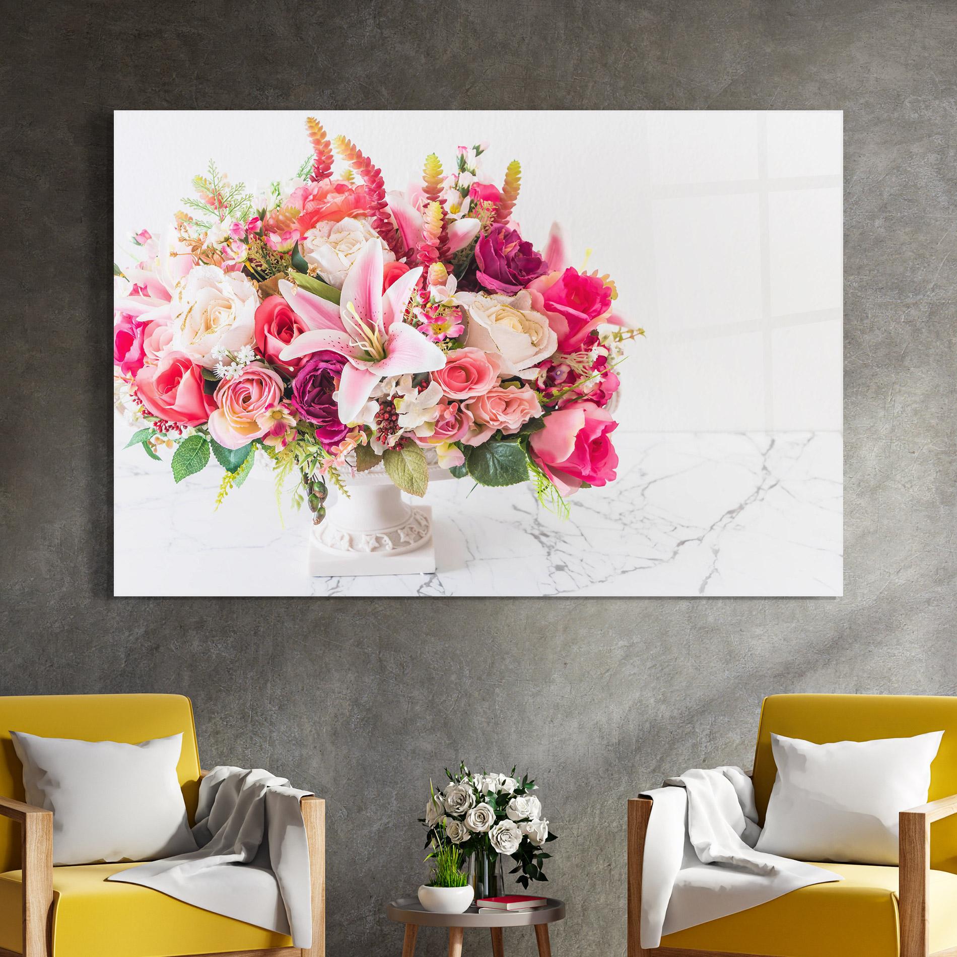Tablou Sticla Bouquet Flowers Vase mockup 4