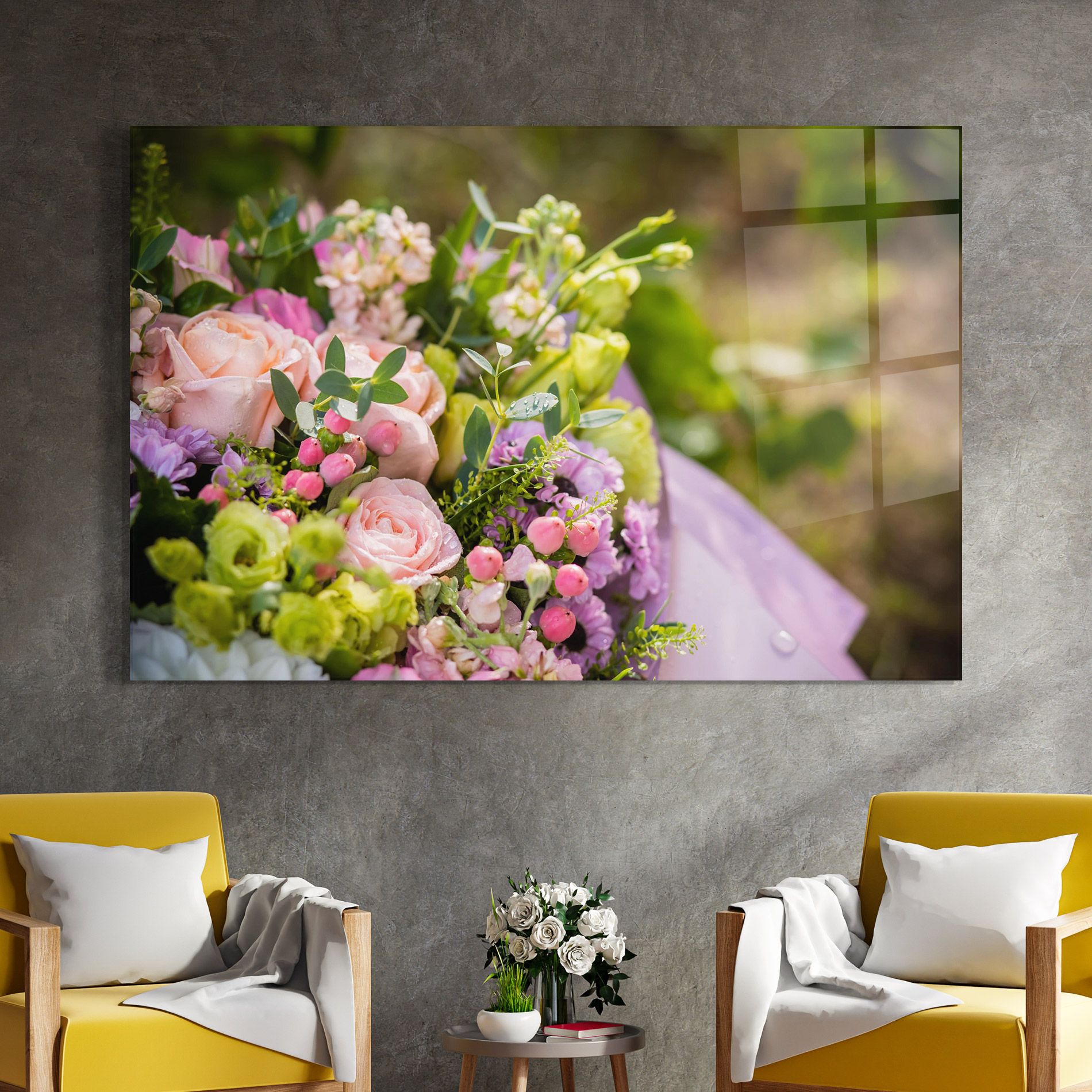 Green Pink Bouquet mockup 4