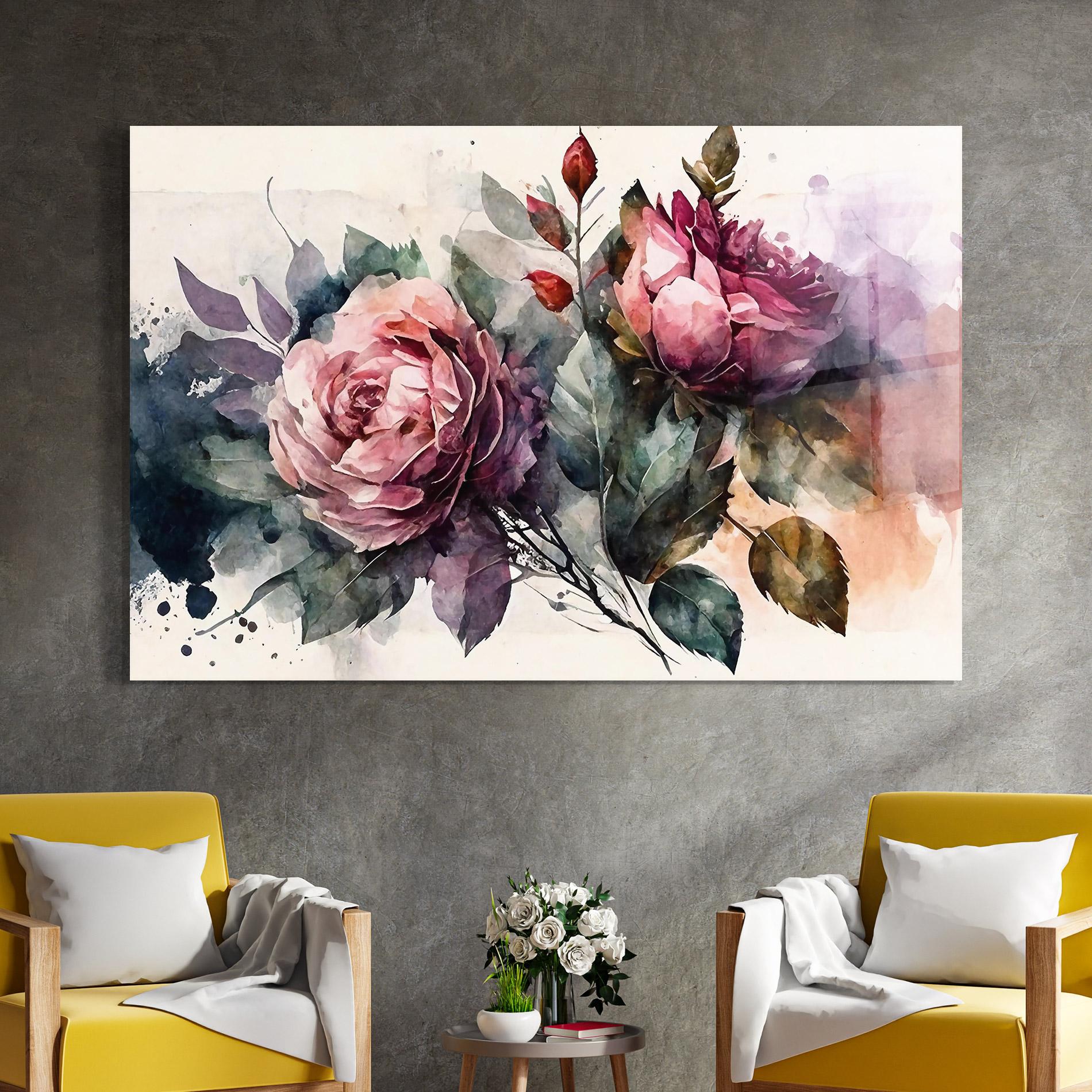 Tablou Sticla Roses Bouquet Art mockup 4