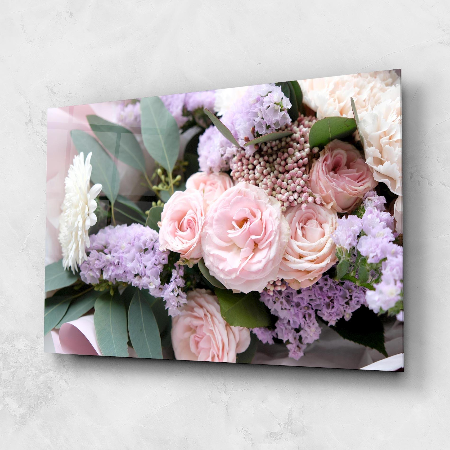 Tablou Sticla Beautiful Pink Roses mockup 1
