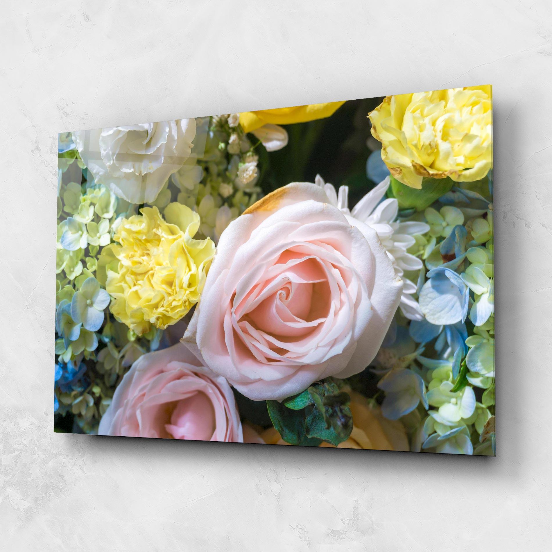 Tablou Sticla Bouquet Light Pink mockup 1