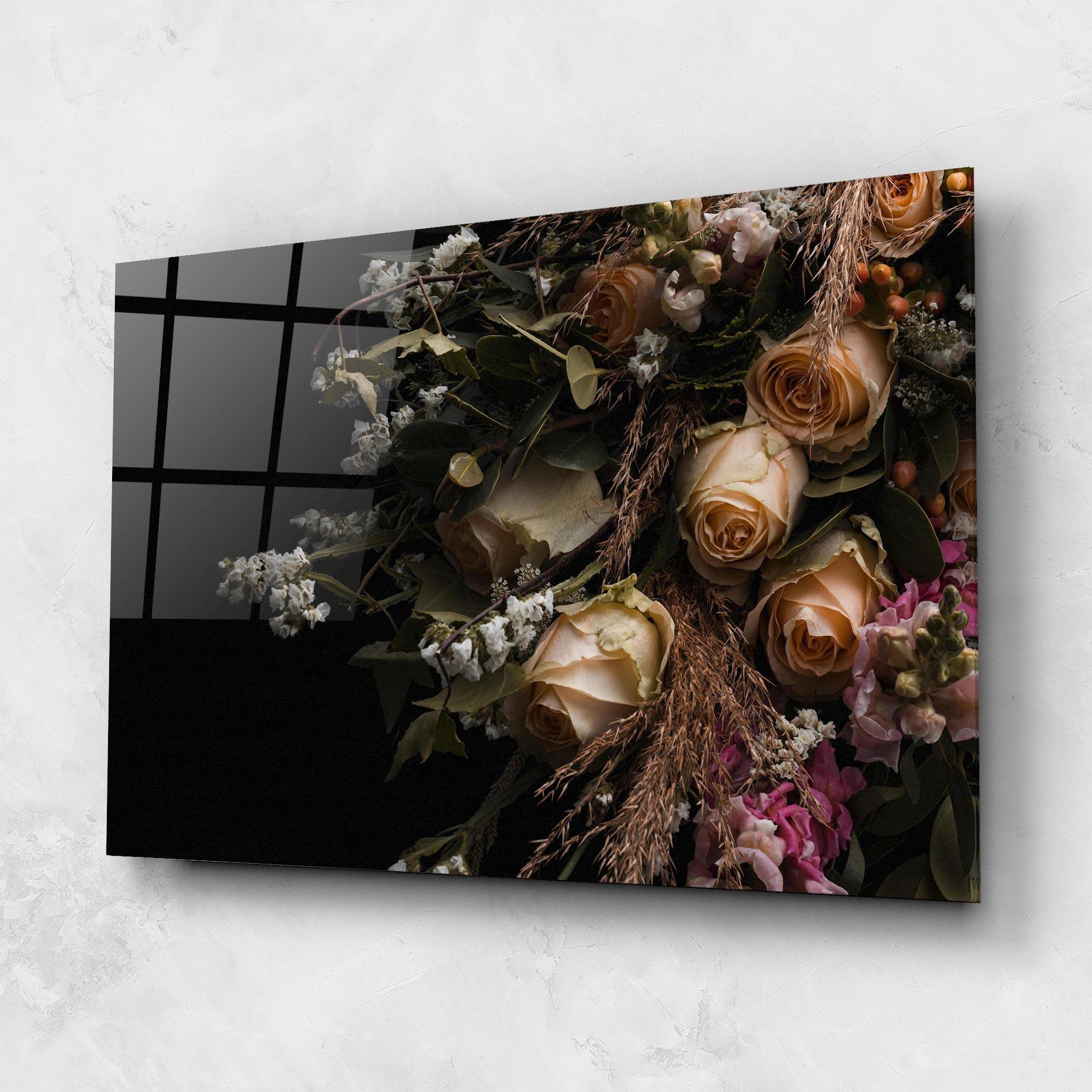 Tablou Sticla Luxurious Cream Bouquet mockup 1